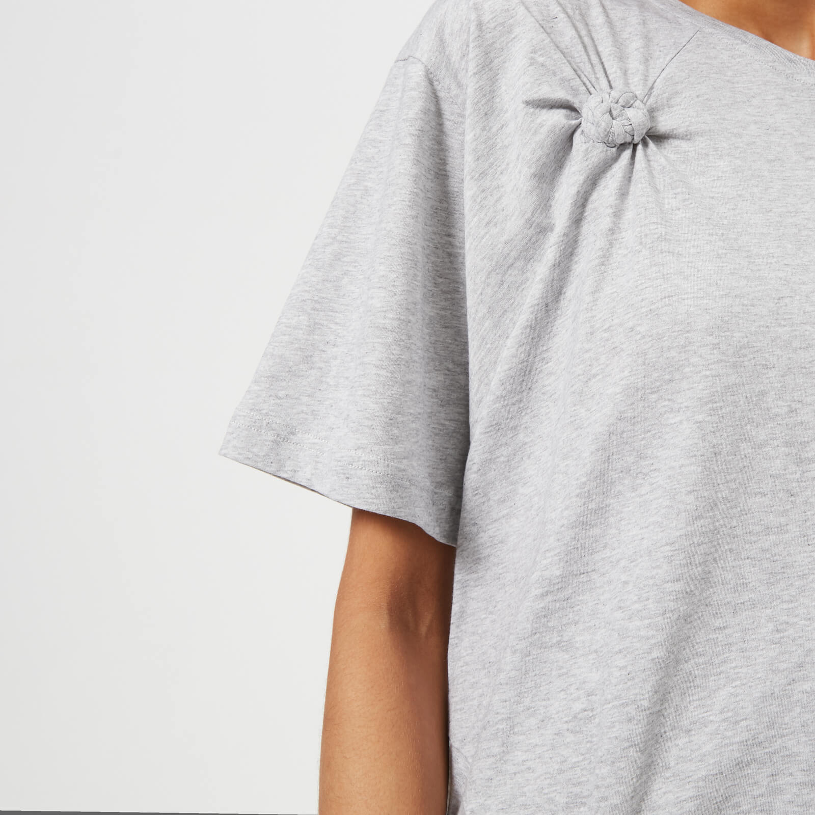 Tシャツ・カットソー HELMUT LANG Woman T-Shirt Grey P02HW507 A0P HELMUT LANG Women's Knot Detail Oversized Tee In Grey
