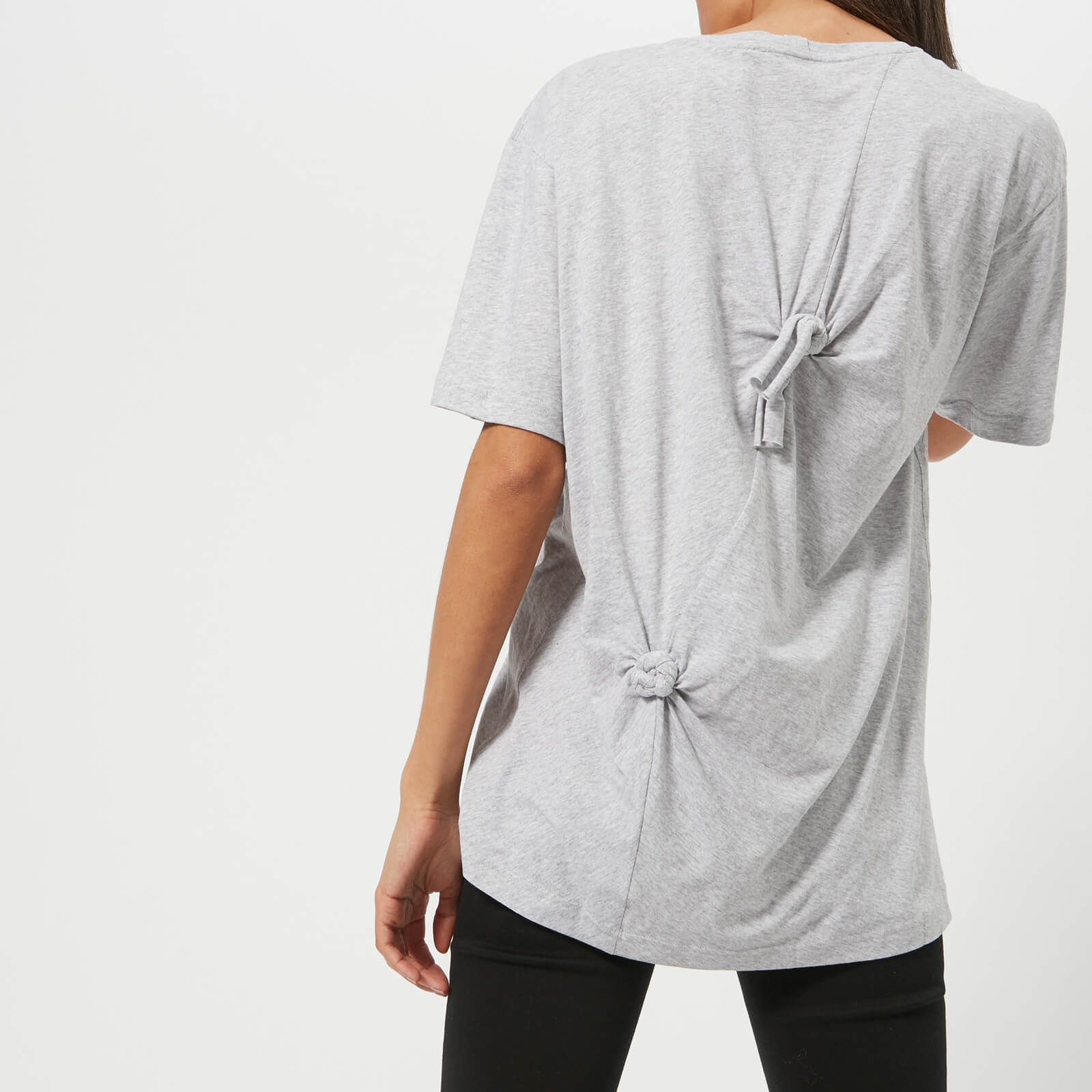 Helmut Lang Women's Knot Detail Oversized T-Shirt - Grey