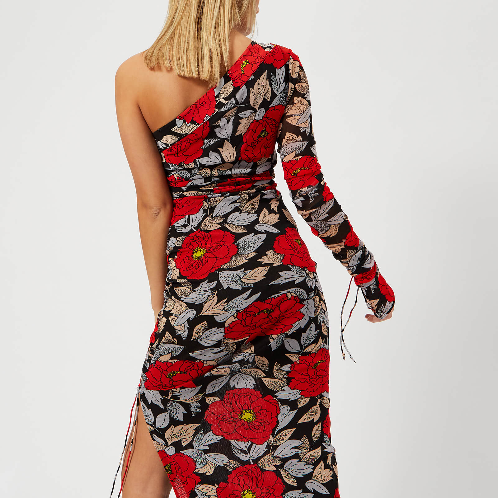 Diane von Furstenberg Women's One Shoulder Ruched Dress
