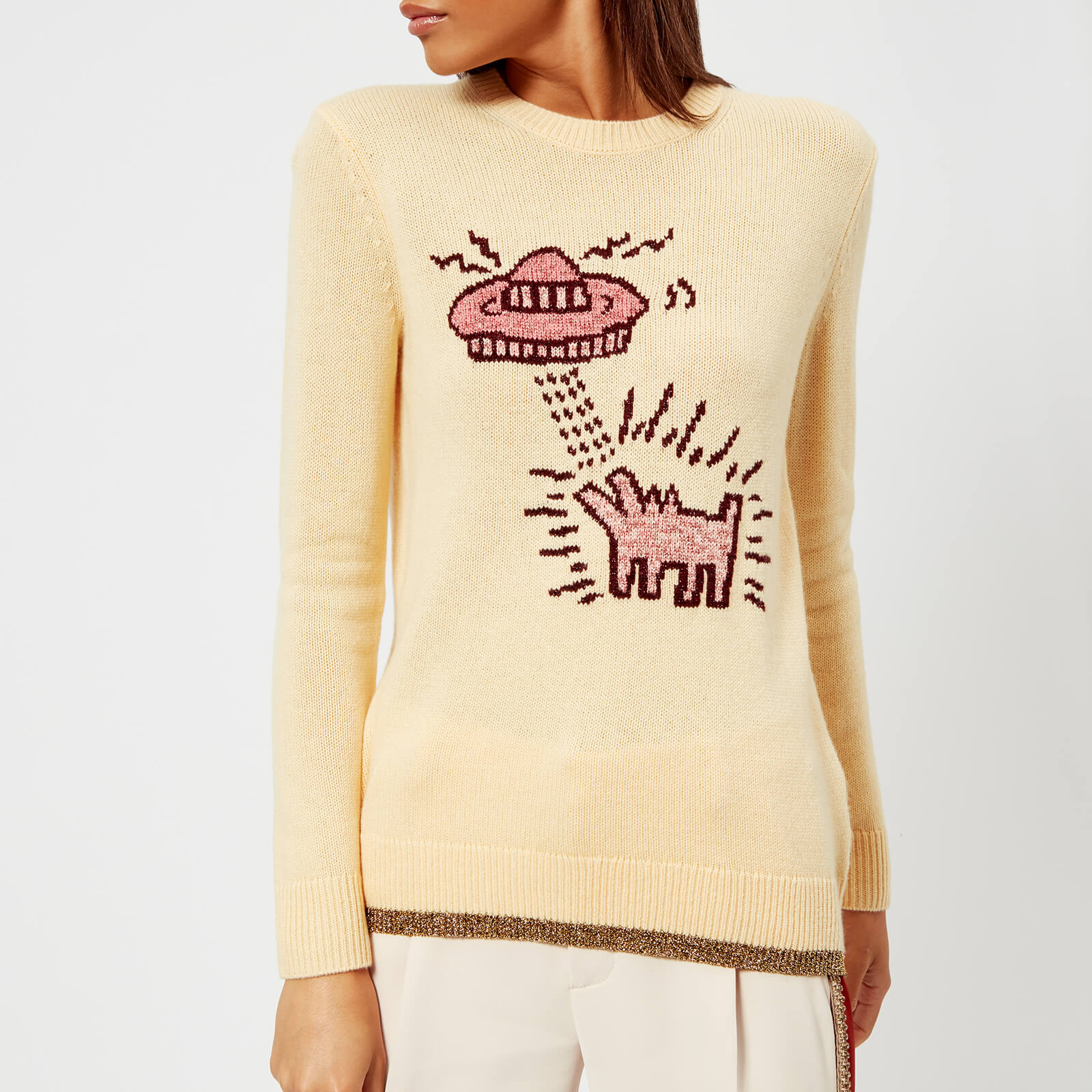 Coach 1941 Women's Coach X Keith Haring Intarsia Crewneck Sweatshirt -  Yellow | Coggles