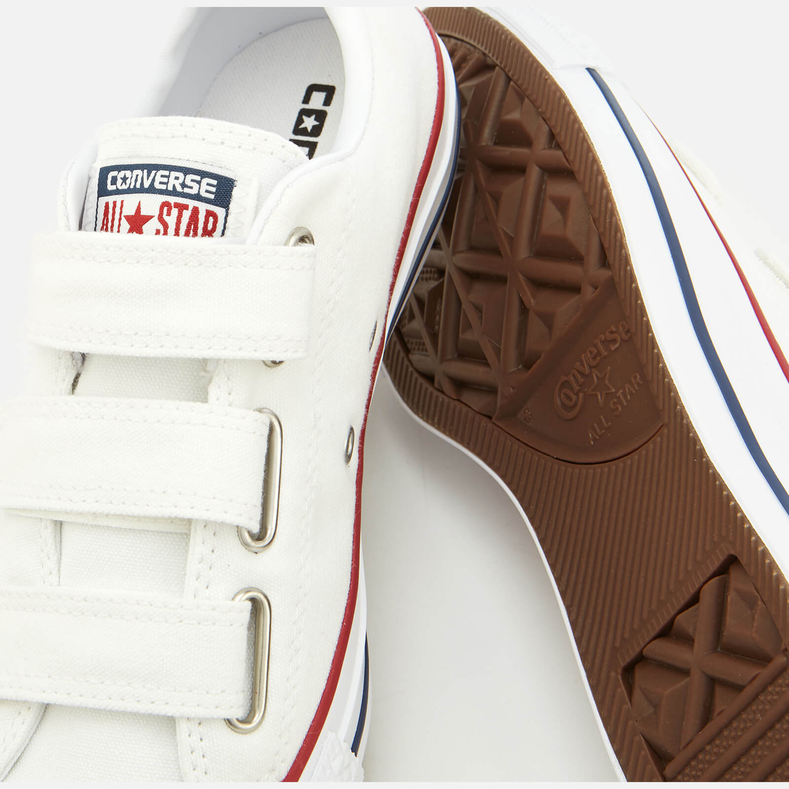 Converse Chuck Taylor All Star 3V Ox Trainers White Insignia Blue Garnet Allsole