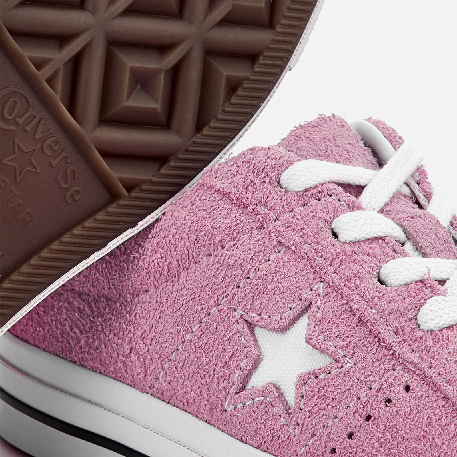 Converse One Star Ox Trainers Light Orchid White Black Allsole