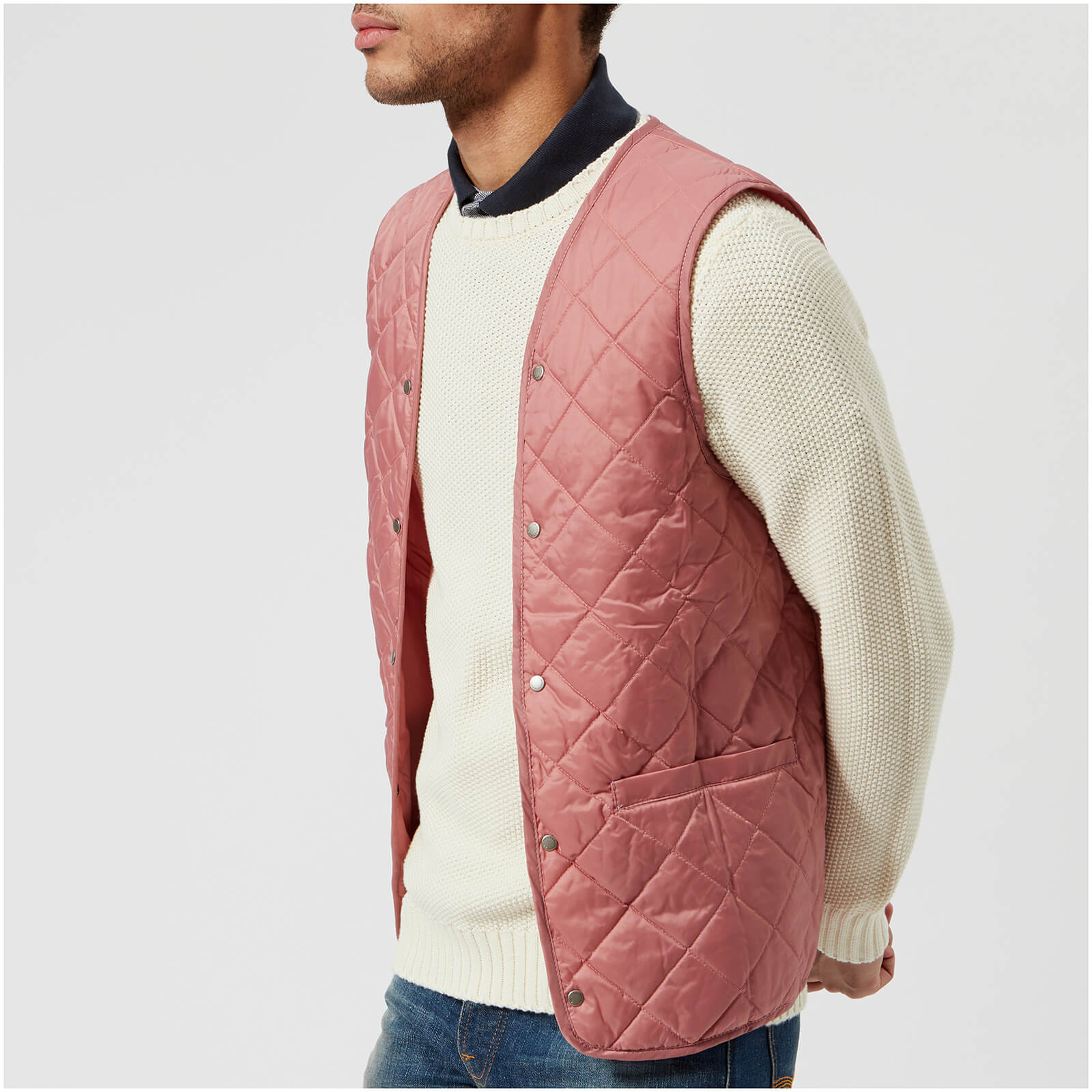 Barbour vest mens Pink cheap