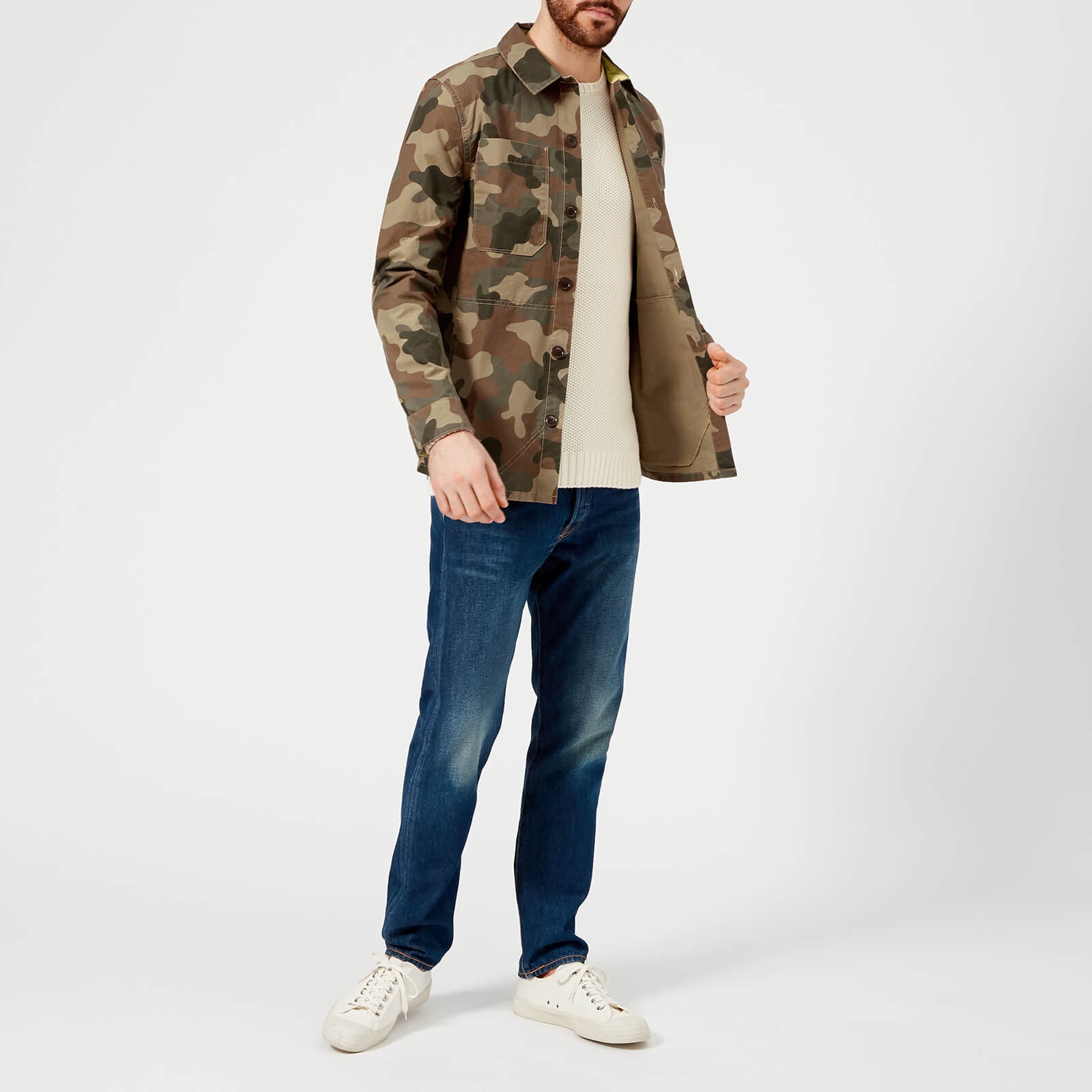 Barbour Heritage Men s Camo Button Through Overshirt Olive Coggles