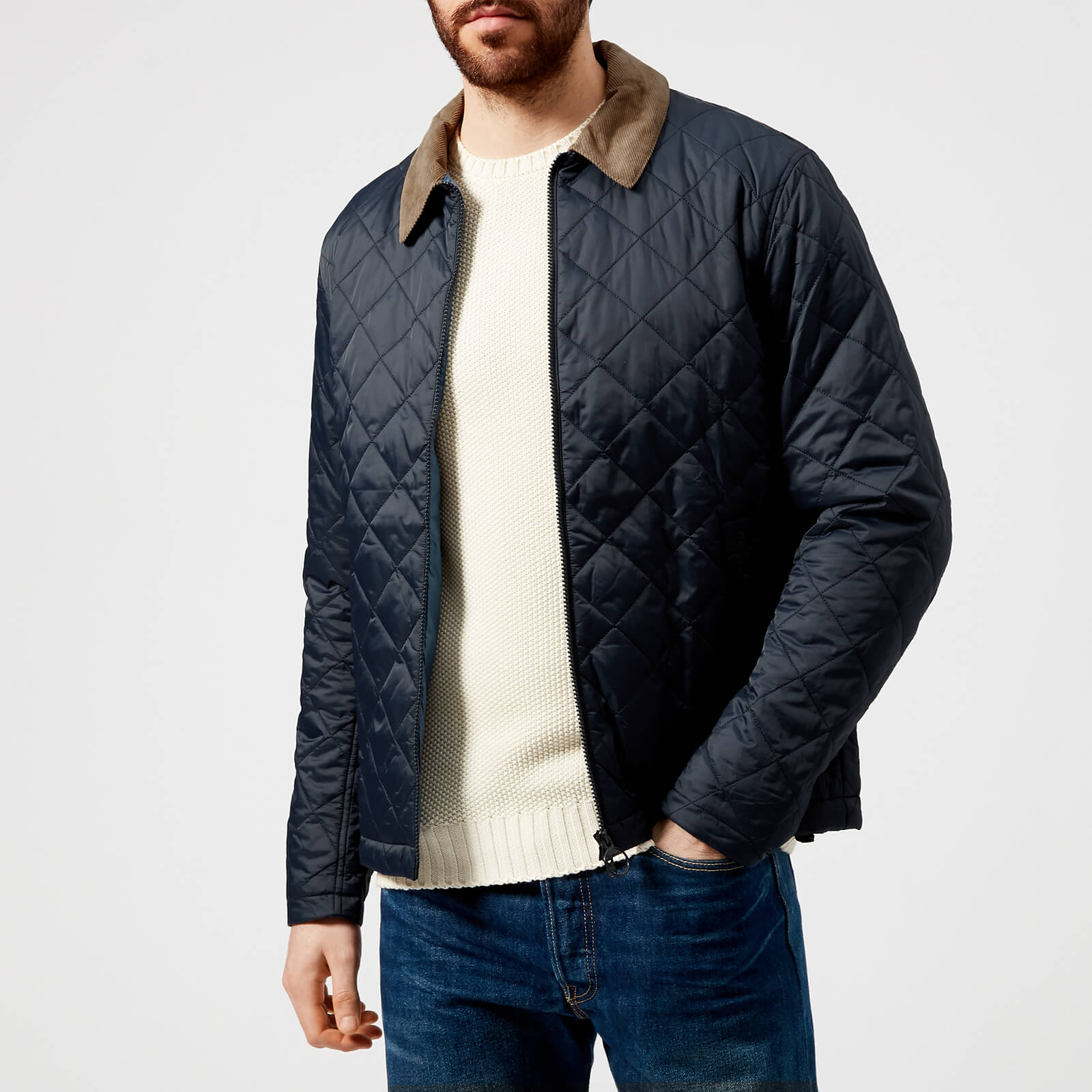 Barbour Men s Helm Quilted Jacket Navy Coggles