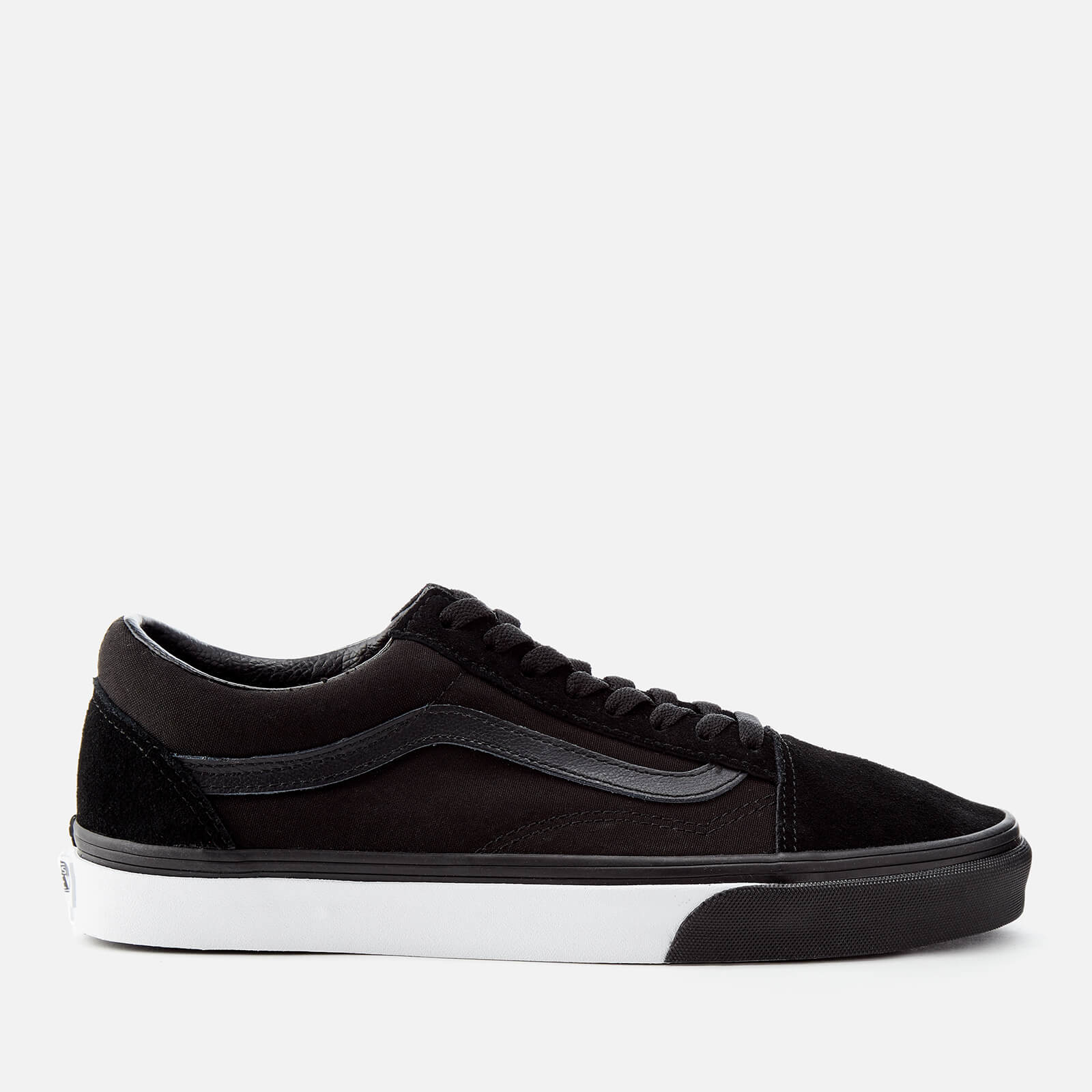Black vans discount white bottom