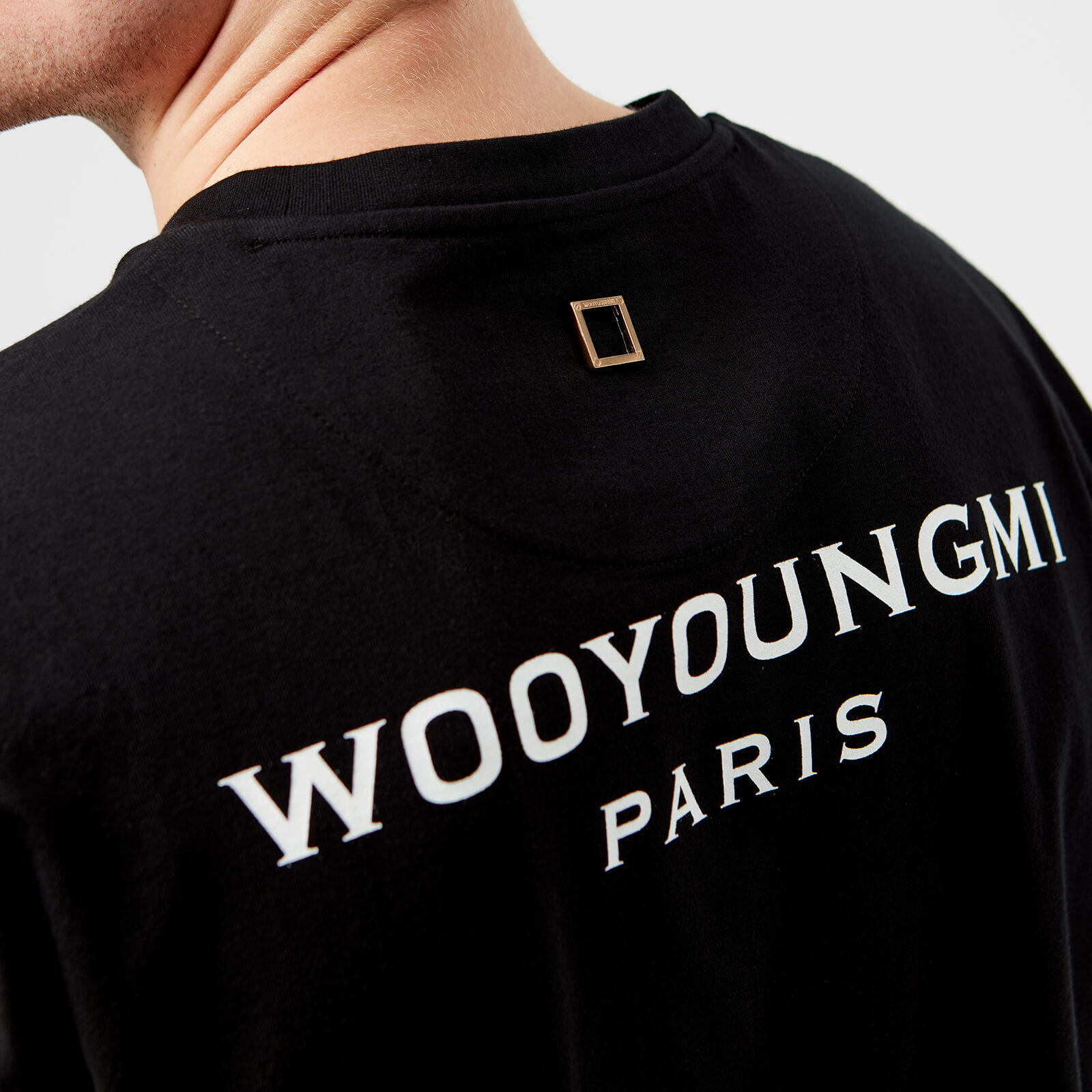 Wooyoungmi Men's Chest Logo Basic T-Shirt - Black | Coggles