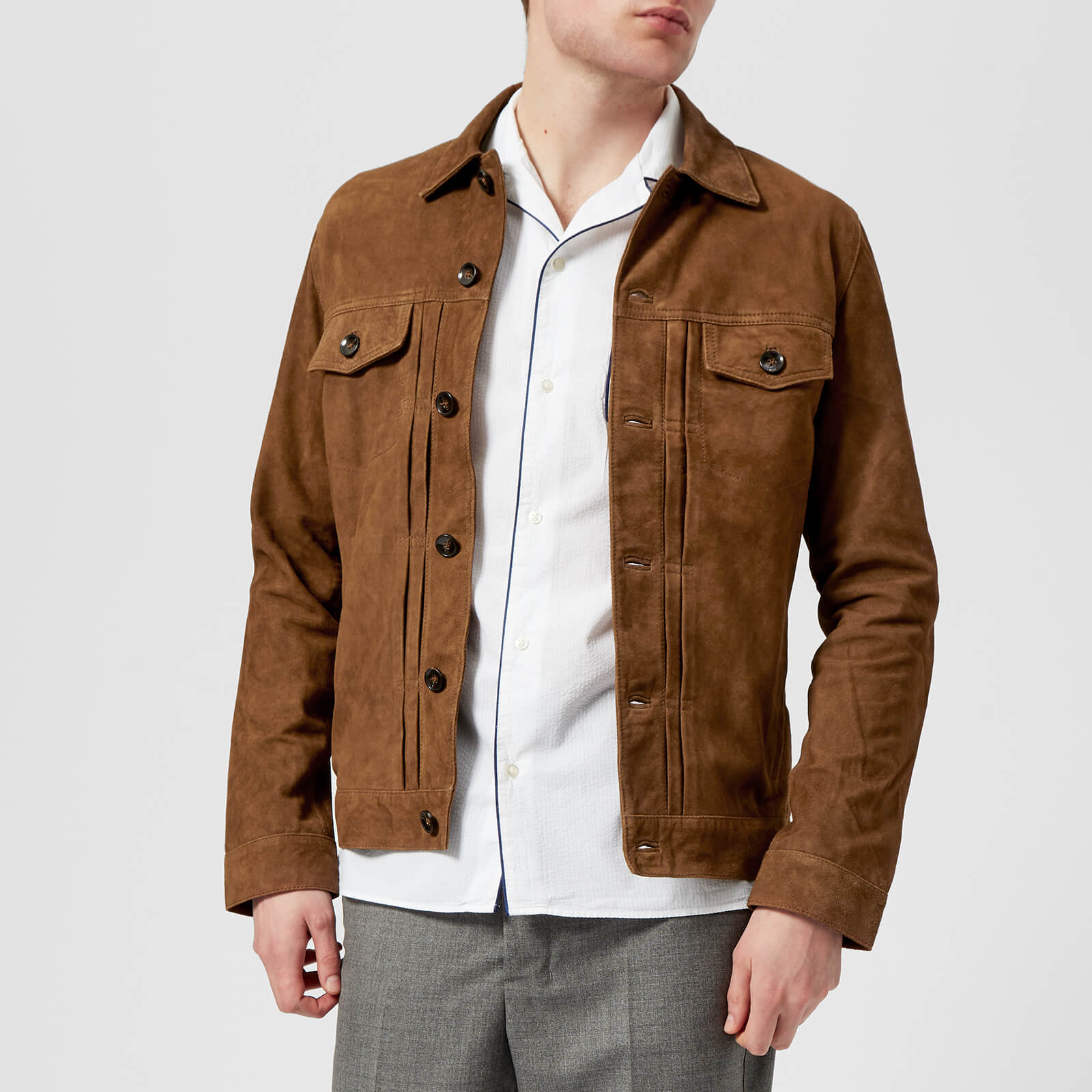 Officine Generale Men s Liam Suede Jacket Deer Coggles