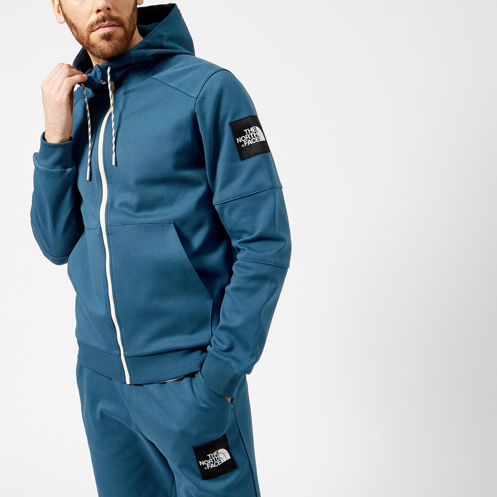 The North Face Men s Fine 2 Full Zip Hoodie Blue Wing Teal Coggles