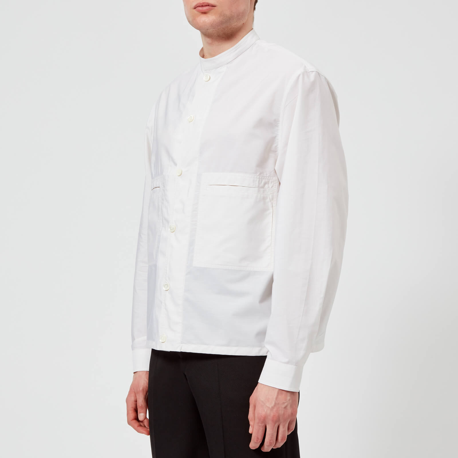 GW価格　LEMAIRE STAND COLLAR OVERSHIRT Lemaire Stand Collar Overshirt - Misty Ivory | Garmentory
