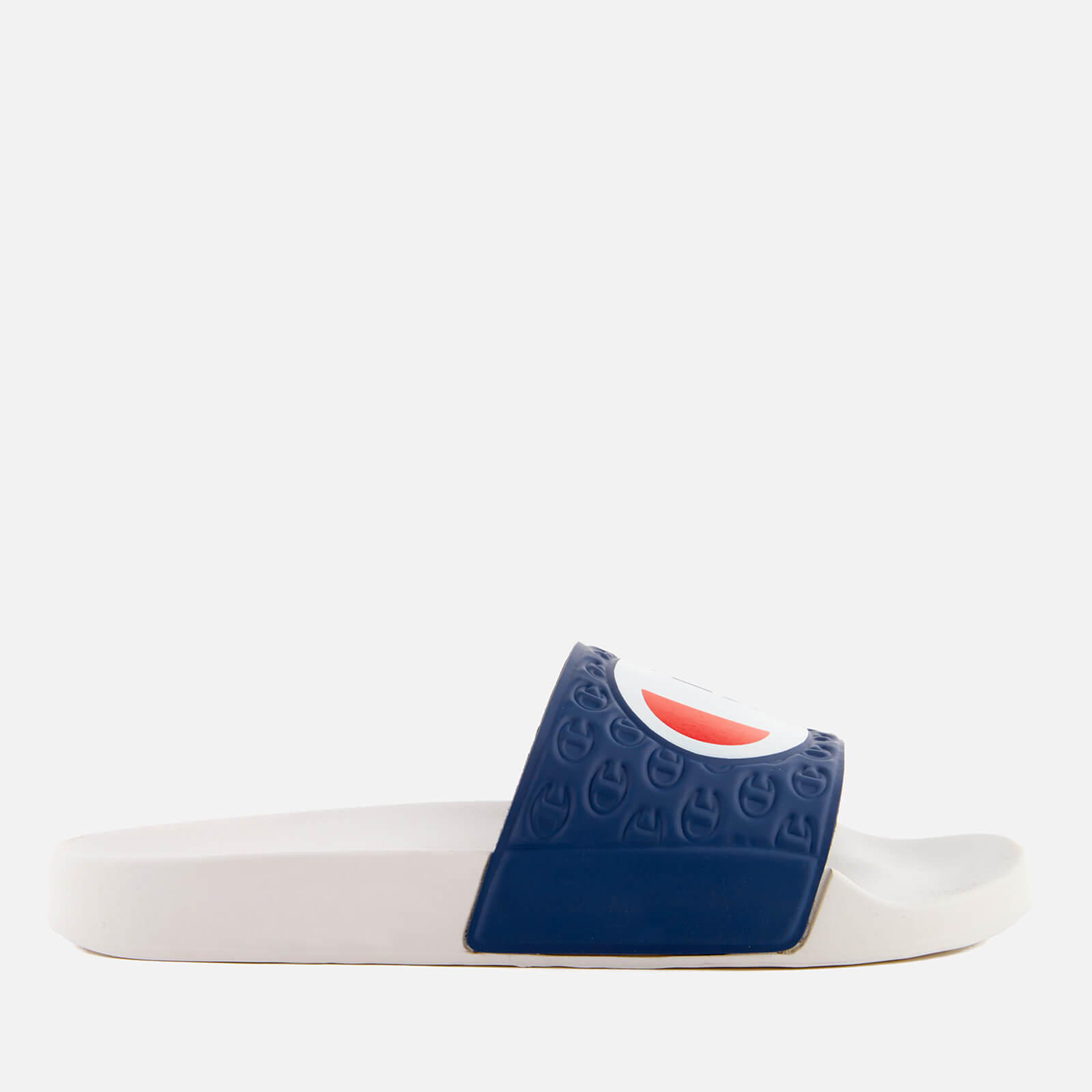 Champion Men s Pool Sliders White Blue Coggles