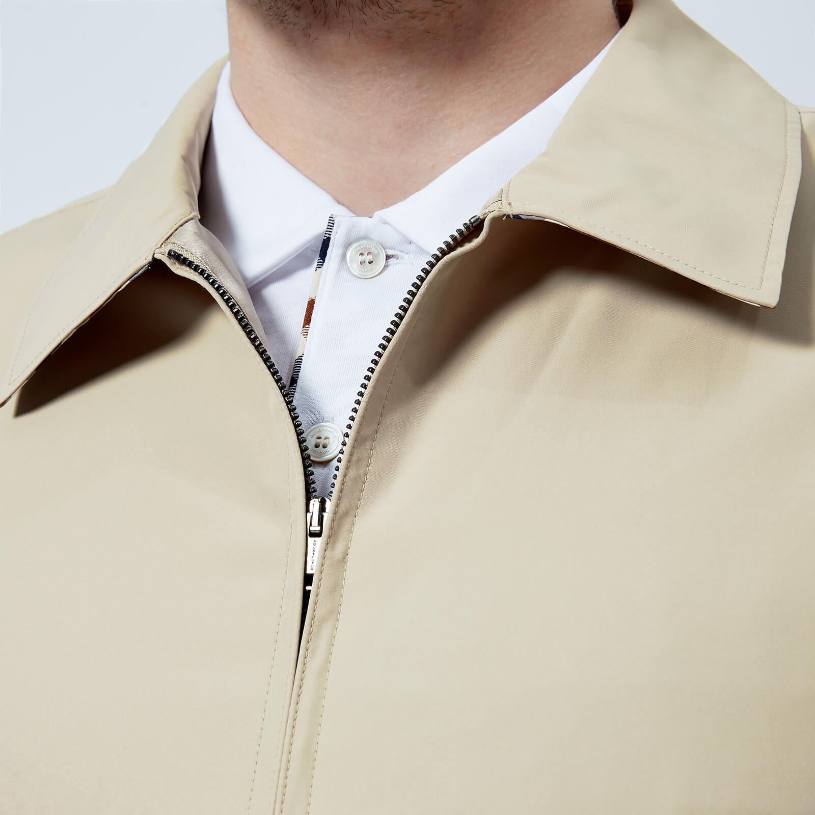 Aquascutum Men s Cliff Nylon Harrington Jacket Beige