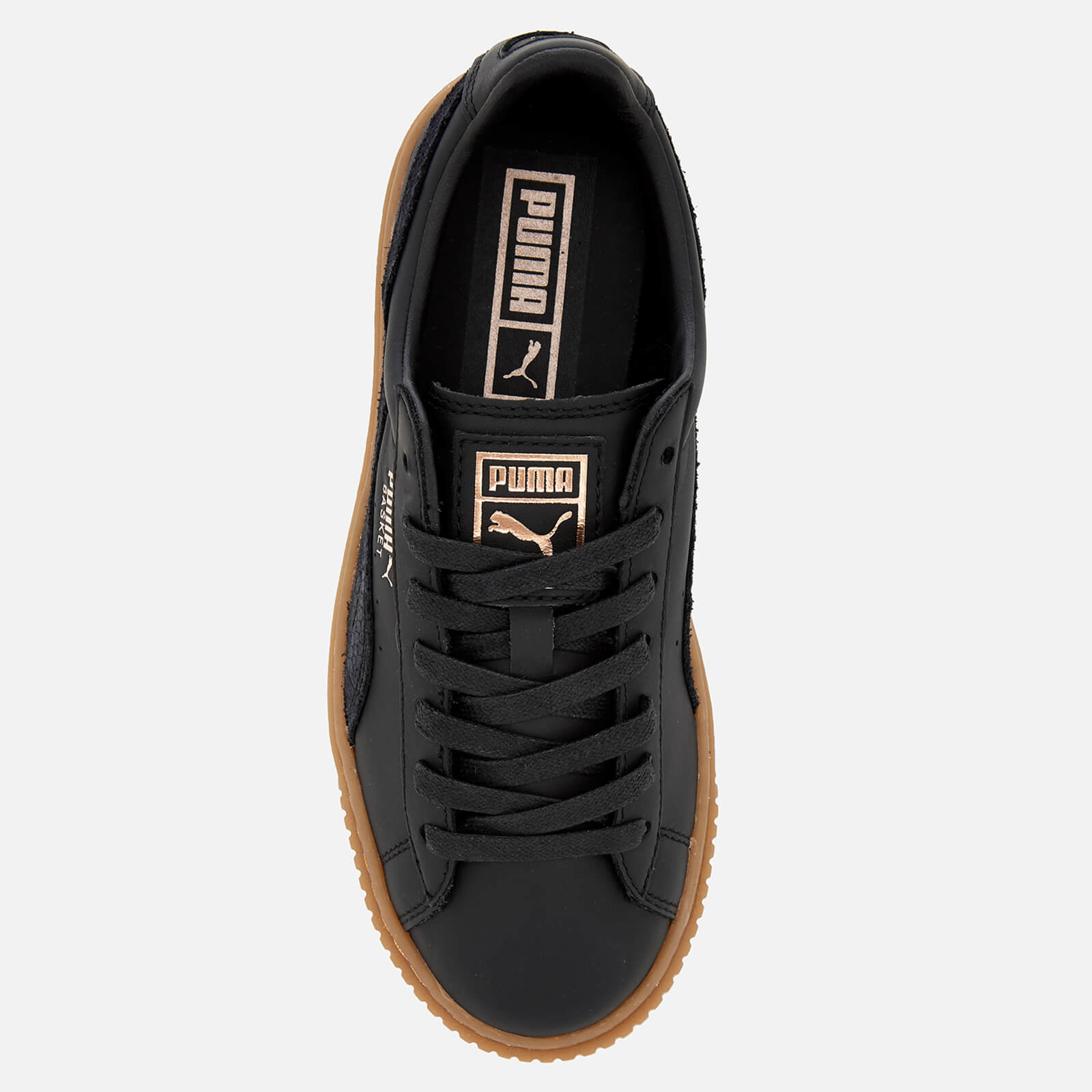 Puma Women s Basket Platform Euphoria Gum Trainers Puma Black Gum Allsole