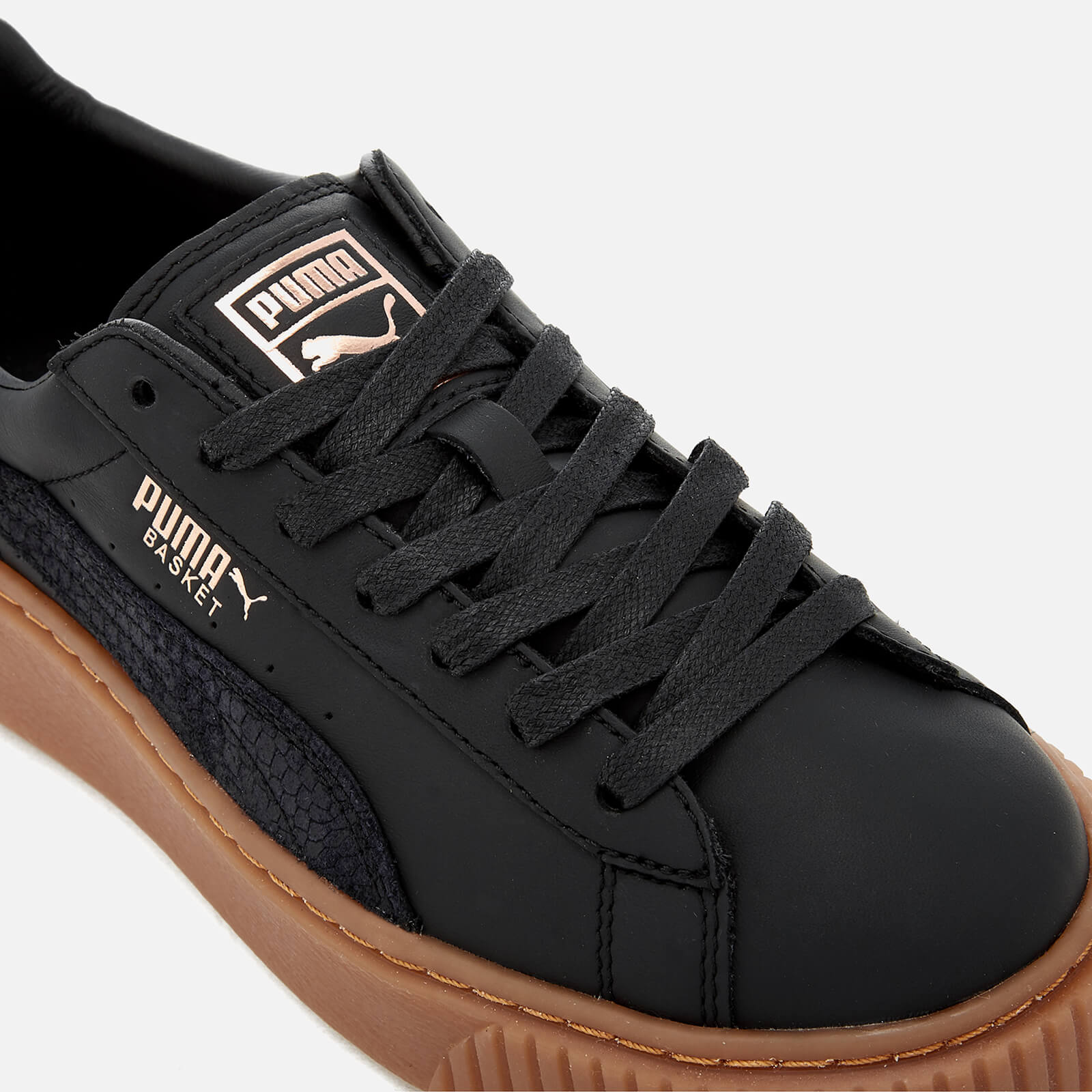 Puma Women s Basket Platform Euphoria Gum Trainers Puma Black Gum Allsole