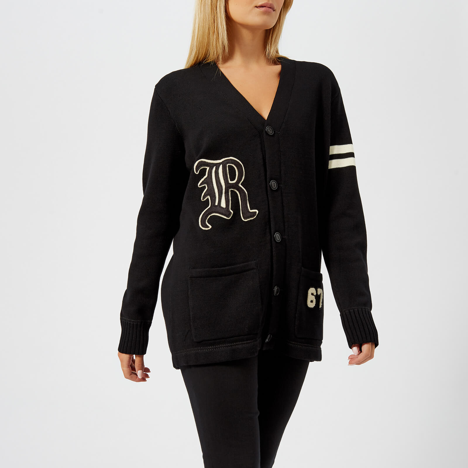 Polo Ralph Lauren Women s Varsity Cardigan Black Cream Coggles