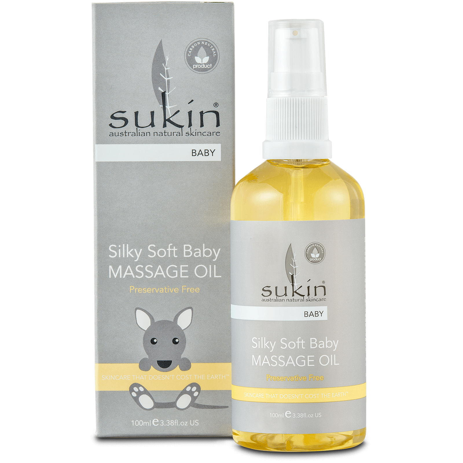 Aceite de masaje suave y sedoso para bebés de Sukin 100 ml