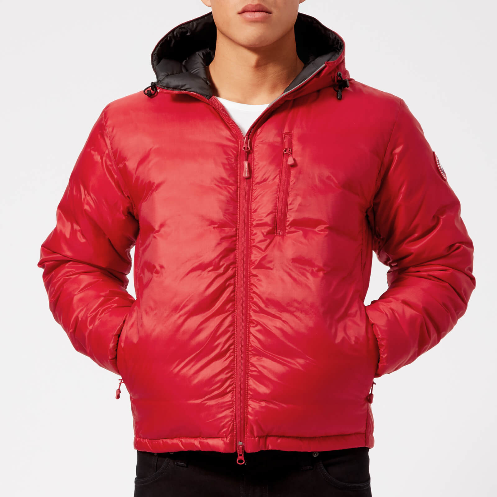 Canada Goose Men s Lodge Hoody Down Jacket Red Black Coggles