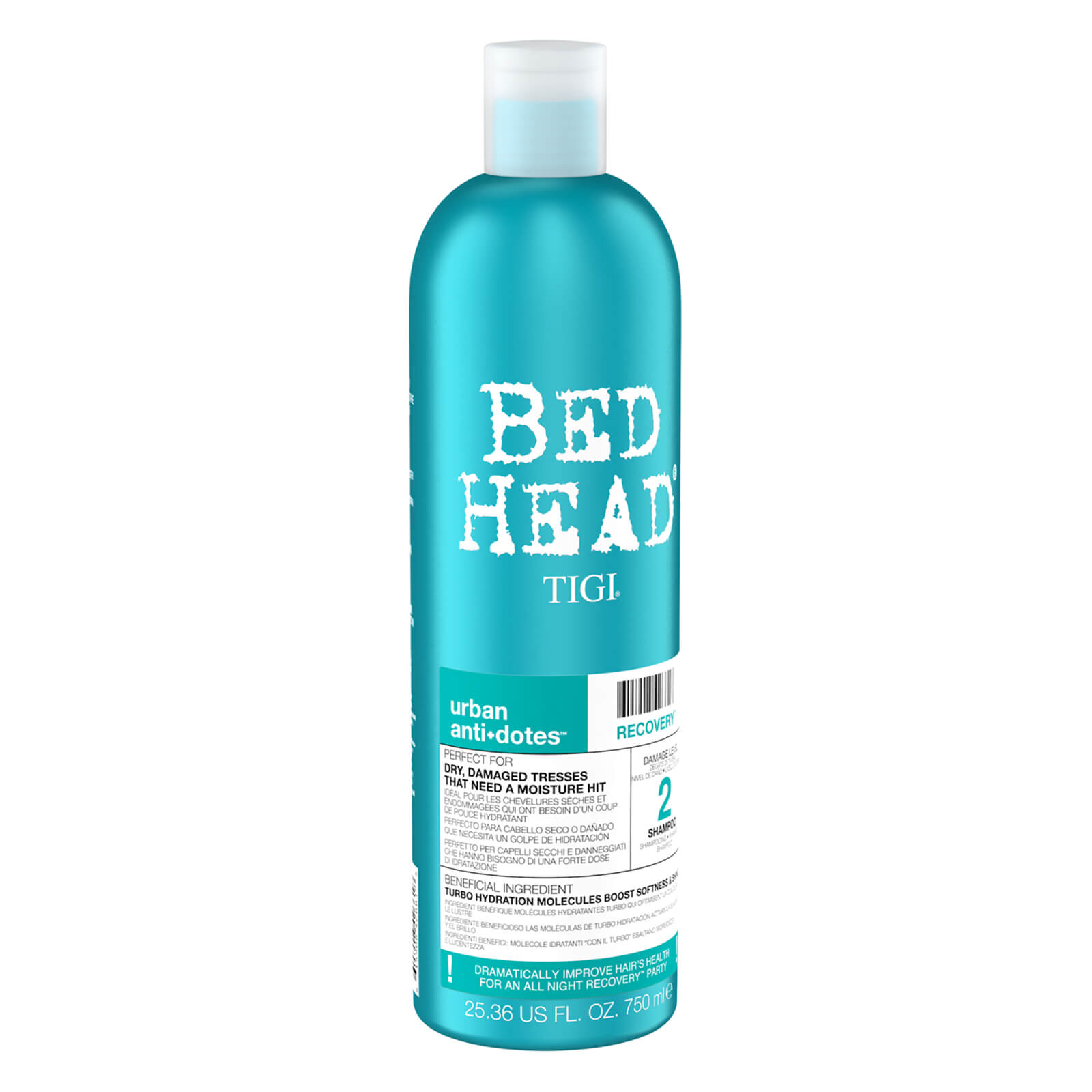 TIGI Bed Head Urban Antidotes Recovery Moisturising Shampoo for Dry and Damaged Hair 750ml
