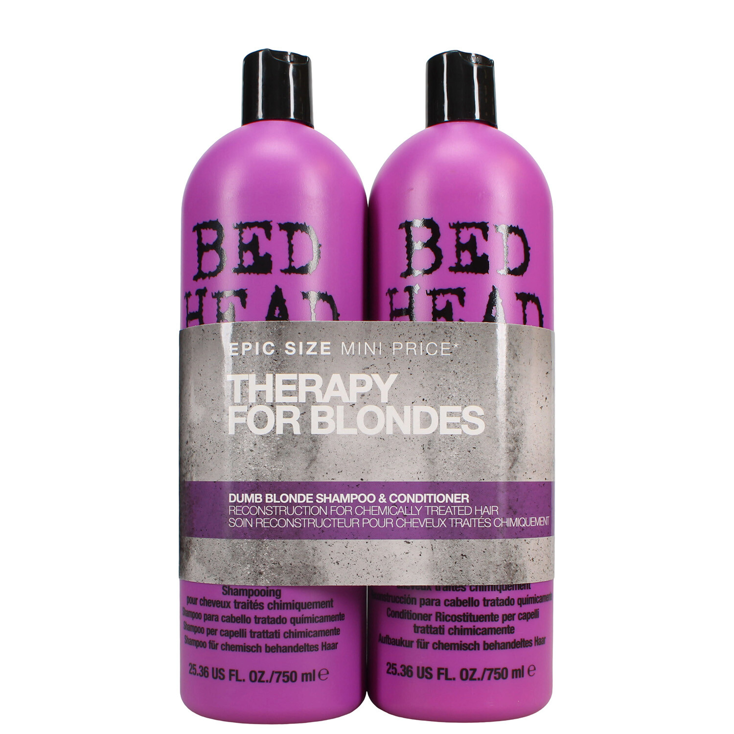 TIGI Bed Head Dumb Blonde Repair Shampoo and Reconstructor for Coloured Hair 2 x 750ml
