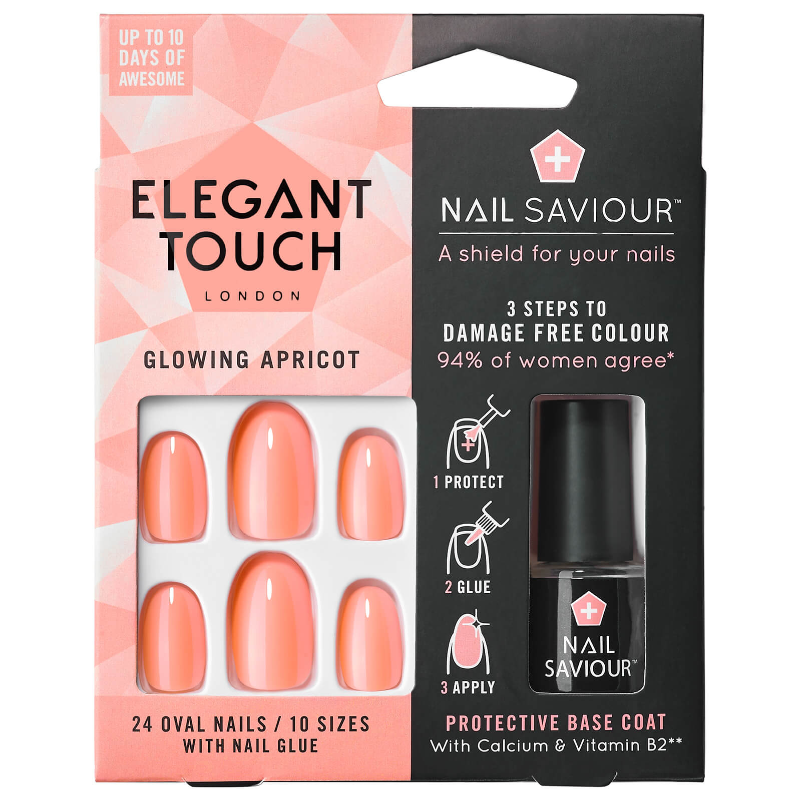 Capa base protectora para uñas Nail Saviour de Elegant Touch - Glowing Apricot