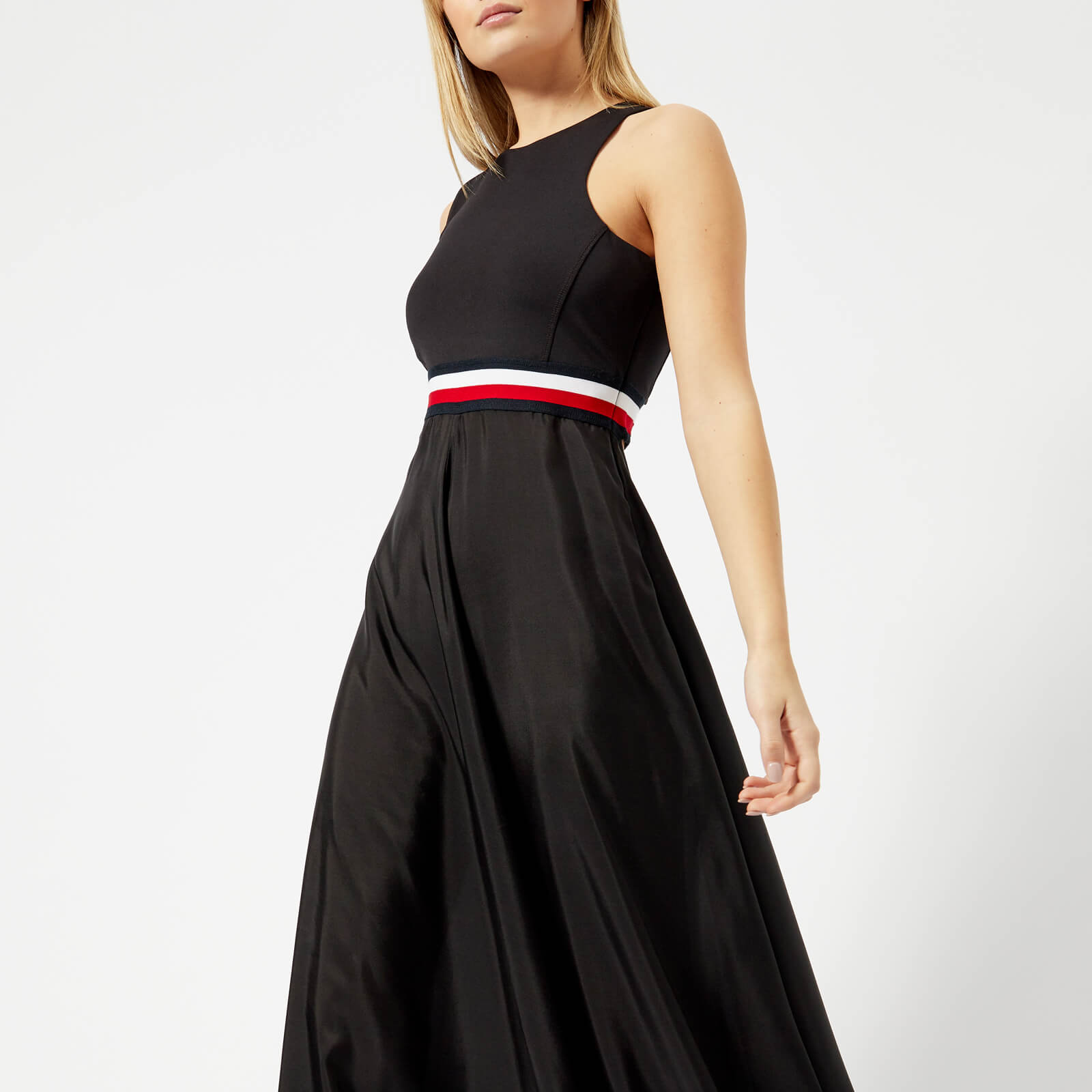 Tommy Hilfiger X GIGI Women s Silk Racer Back Maxi Dress Black Beauty Coggles