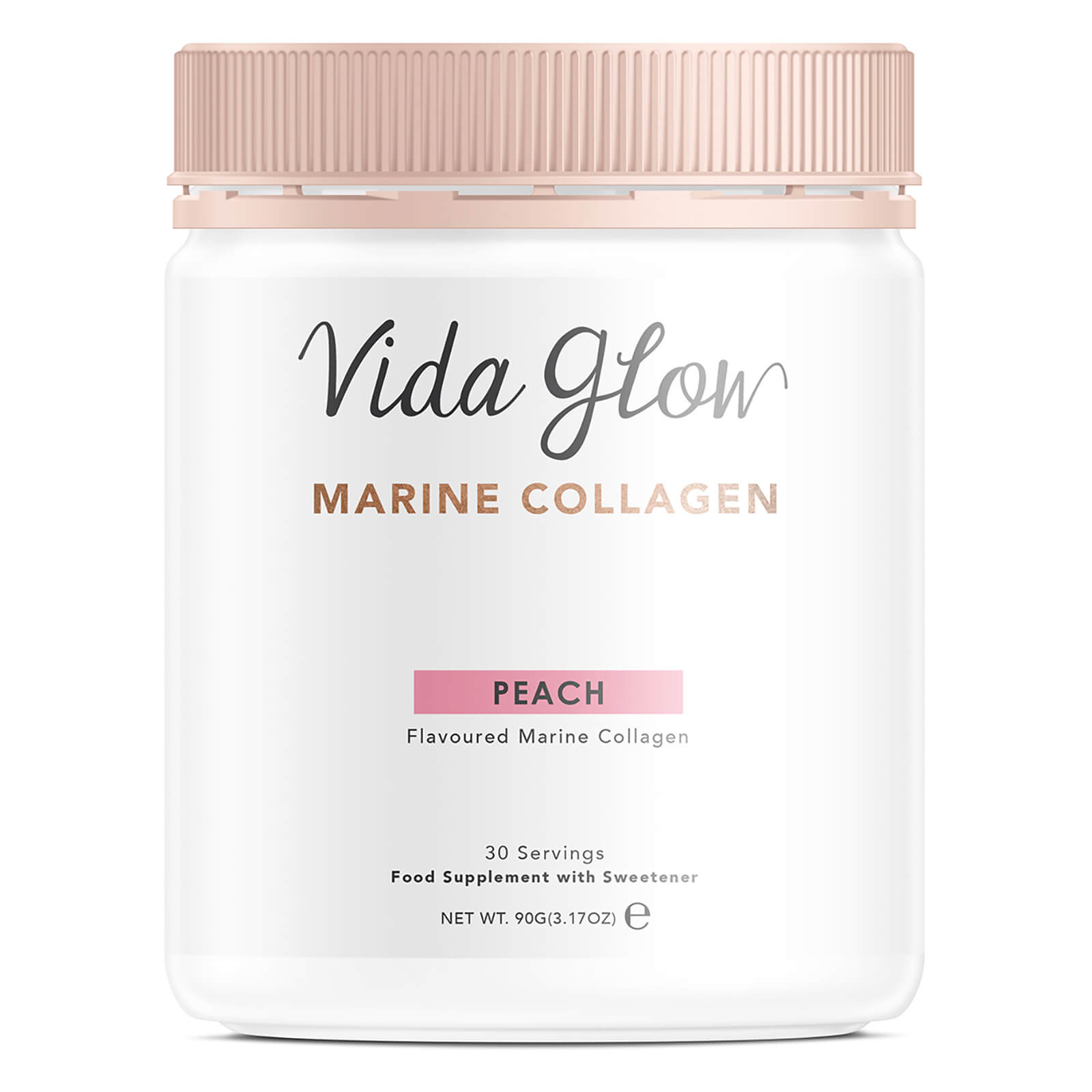 Vida Glow Marine Collagen Powder 90g - Peach