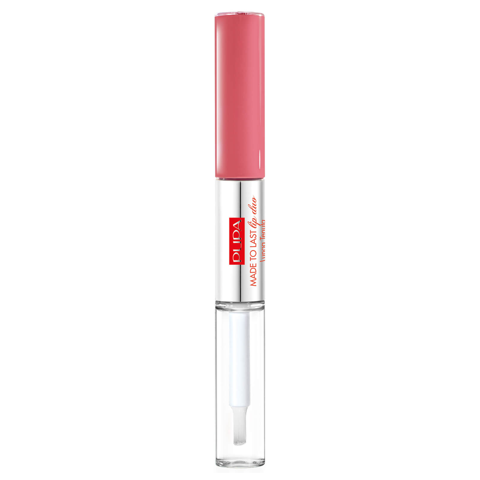 Dúo de color de labios resistente al agua Made To Last de PUPA - Color de labios líquido y capa de brillo - Sweet Pink 4 ml