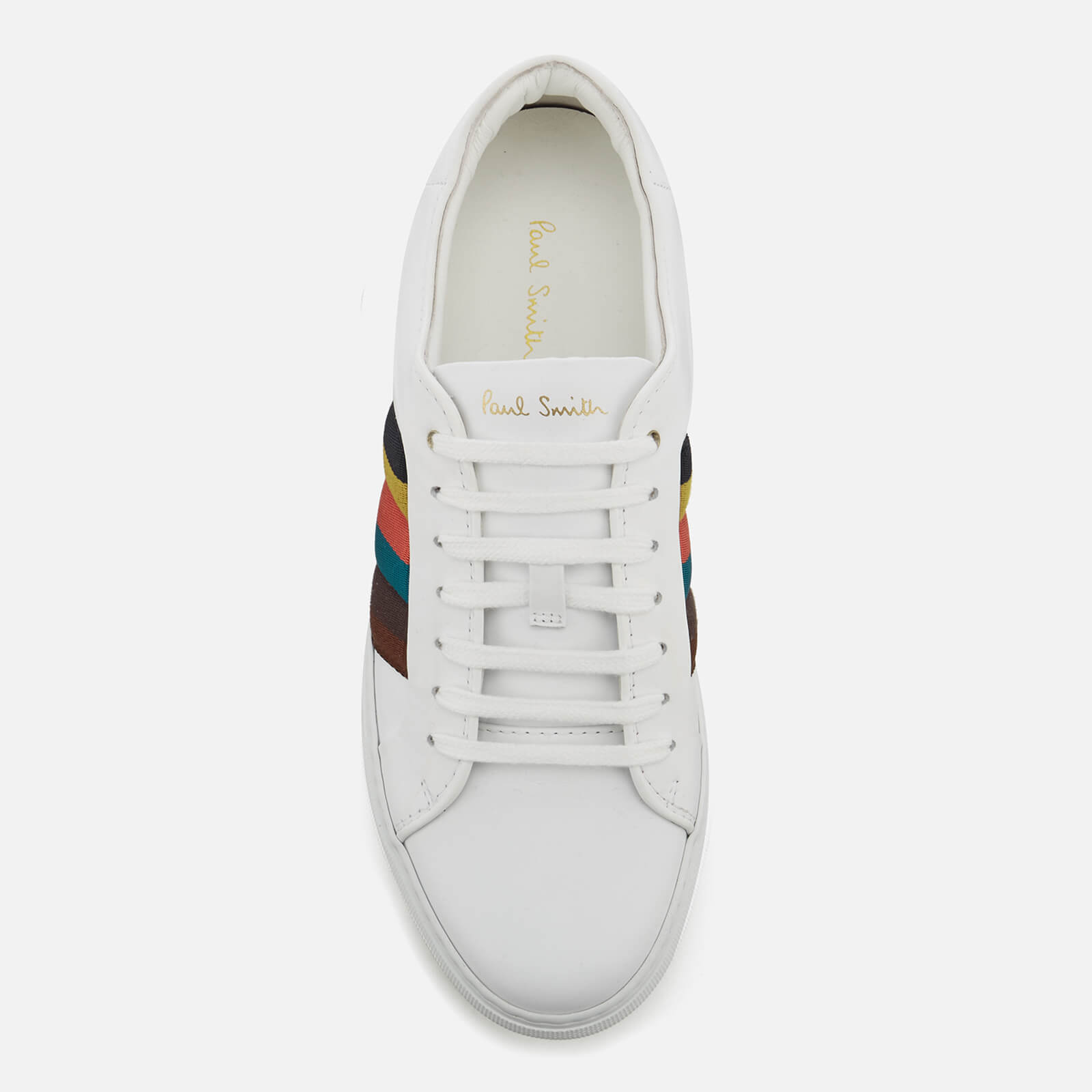 Paul Smith Men s Ivo Artist Stripe Cupsole Trainers White Coggles