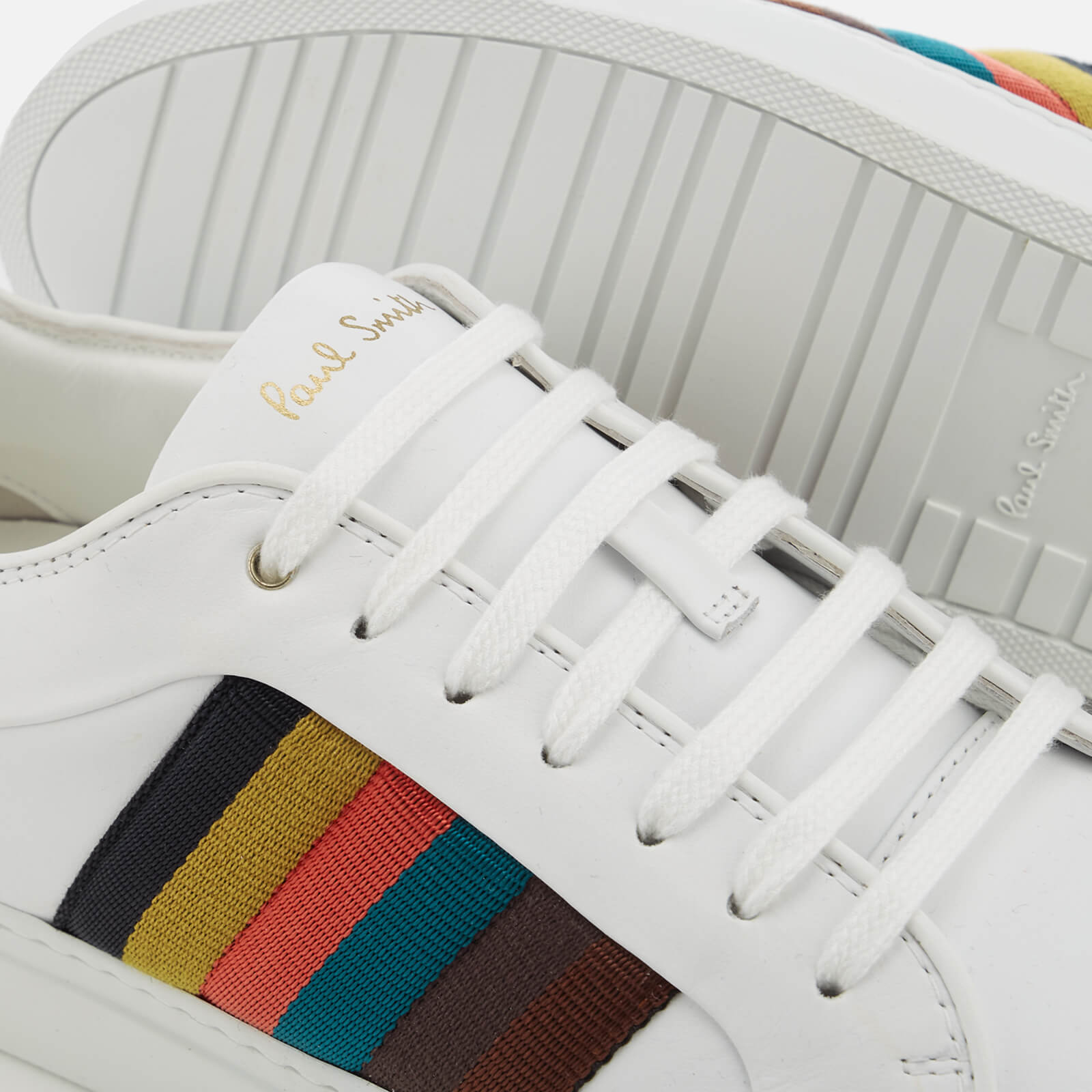 Paul Smith Men s Ivo Artist Stripe Cupsole Trainers White Coggles