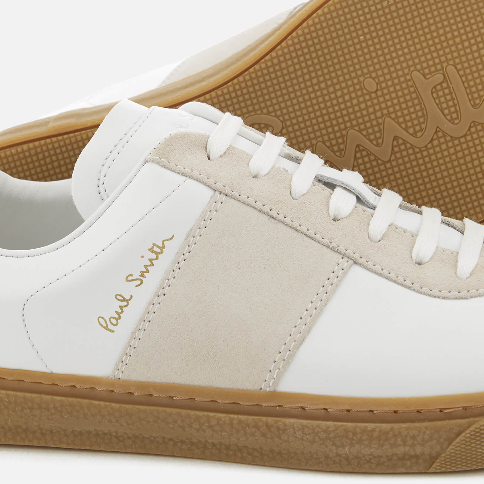 Paul Smith Men s Levon Leather Cupsole Trainers White Allsole