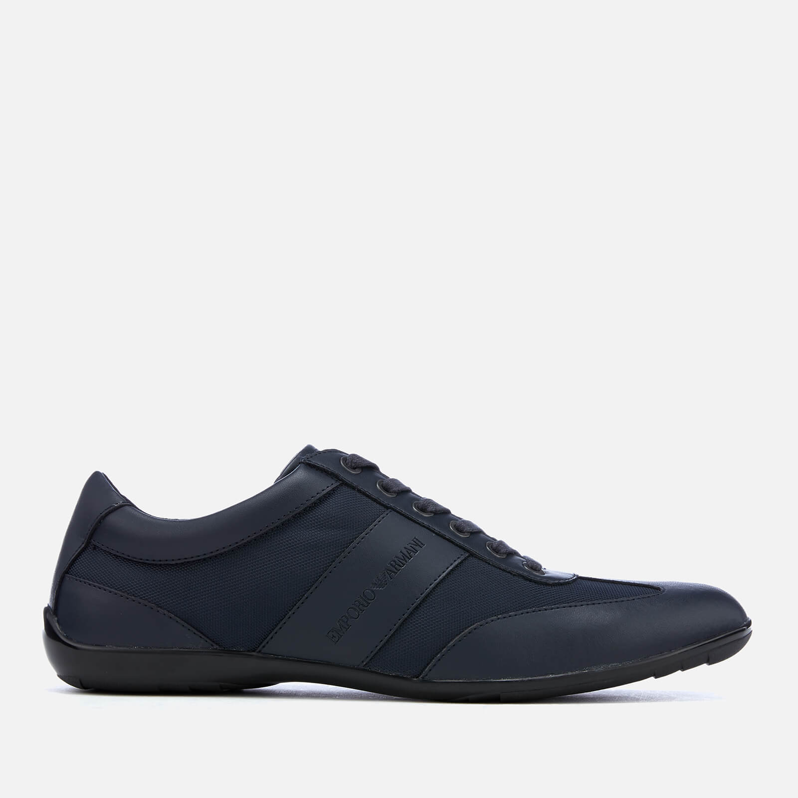 Emporio Armani Men s Zatch Leather Oxford Trainers Night Night Allsole