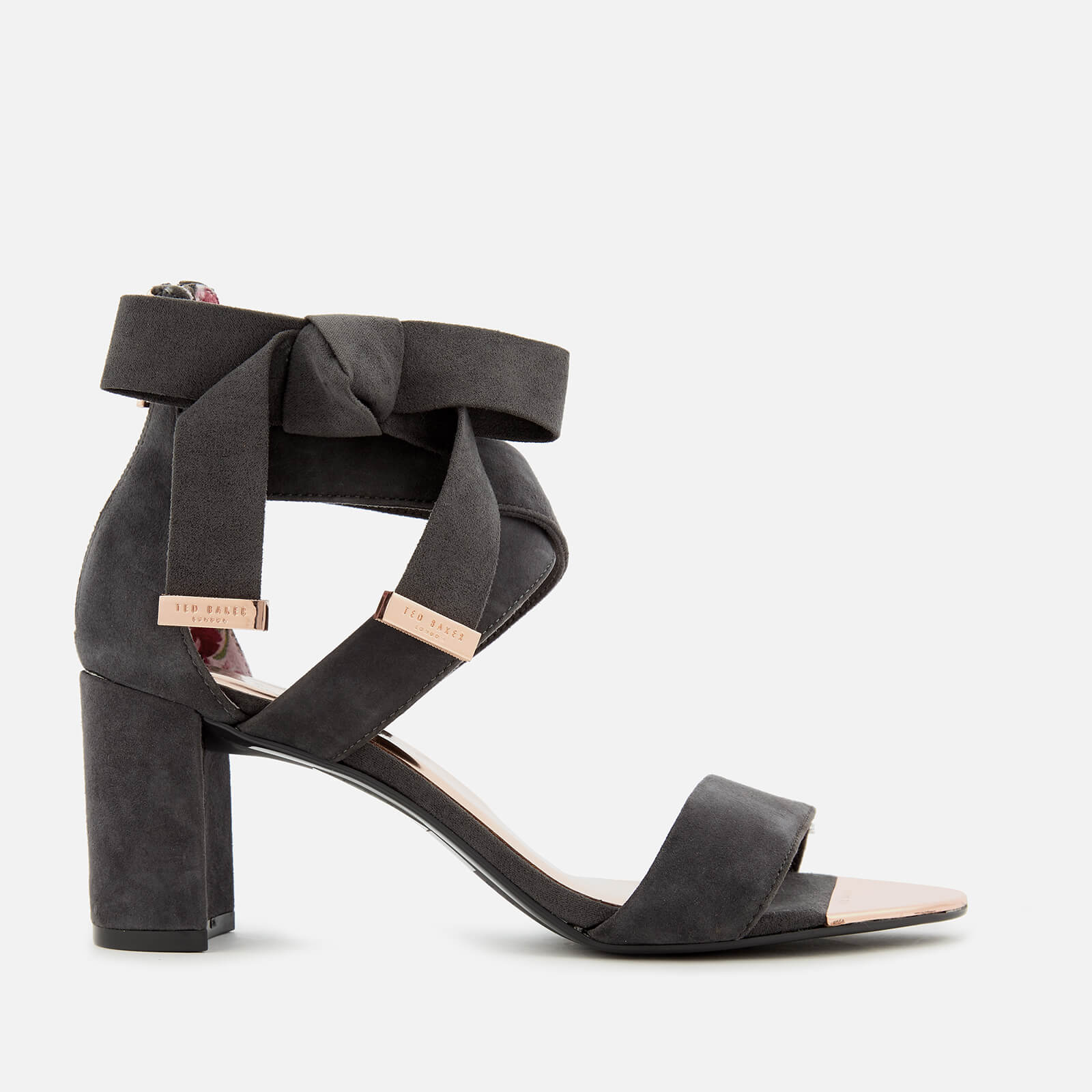 Ted baker grey suede barely there block heeled sandals store