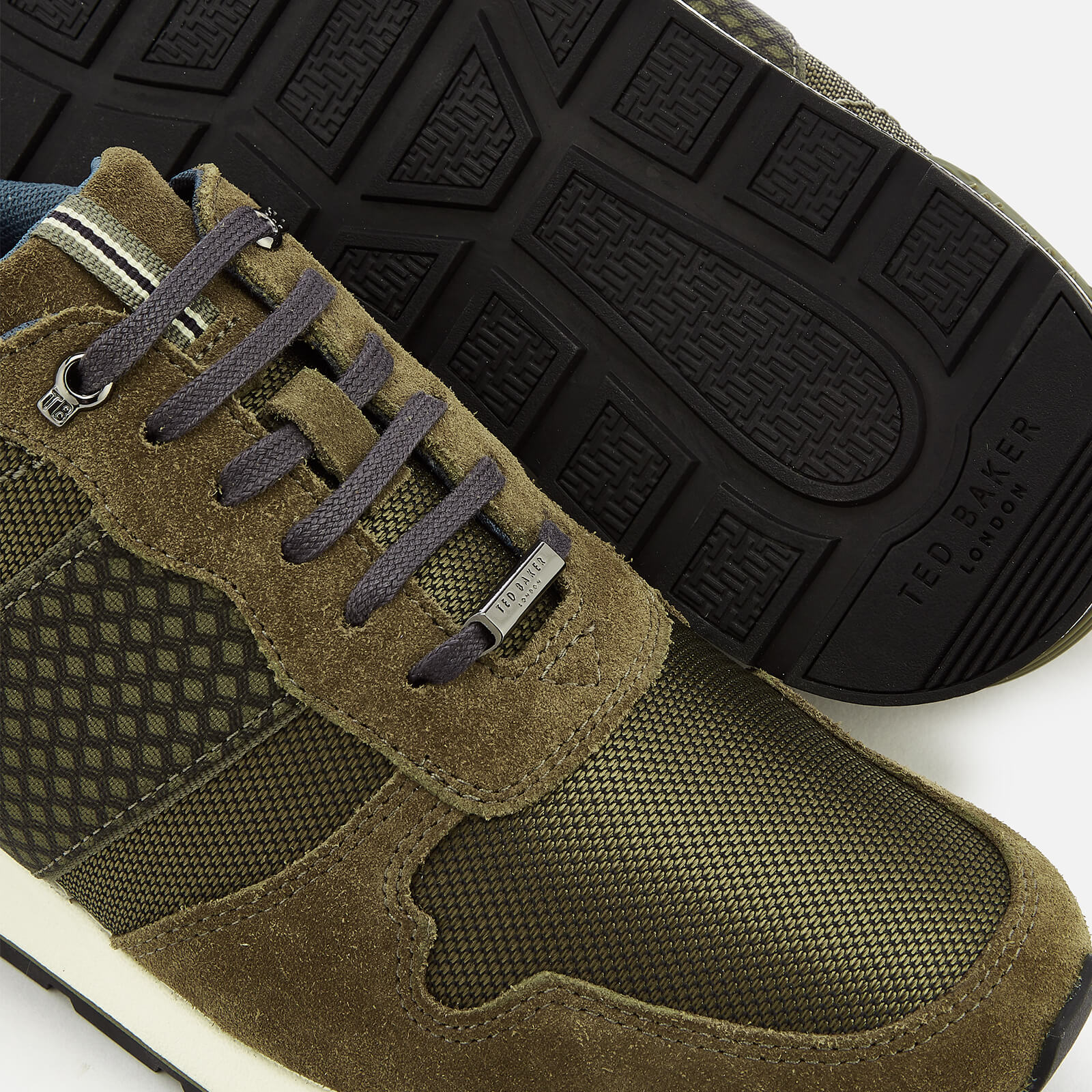 Ted Baker Men s Hebey Runner Style Trainers Dark Green Allsole