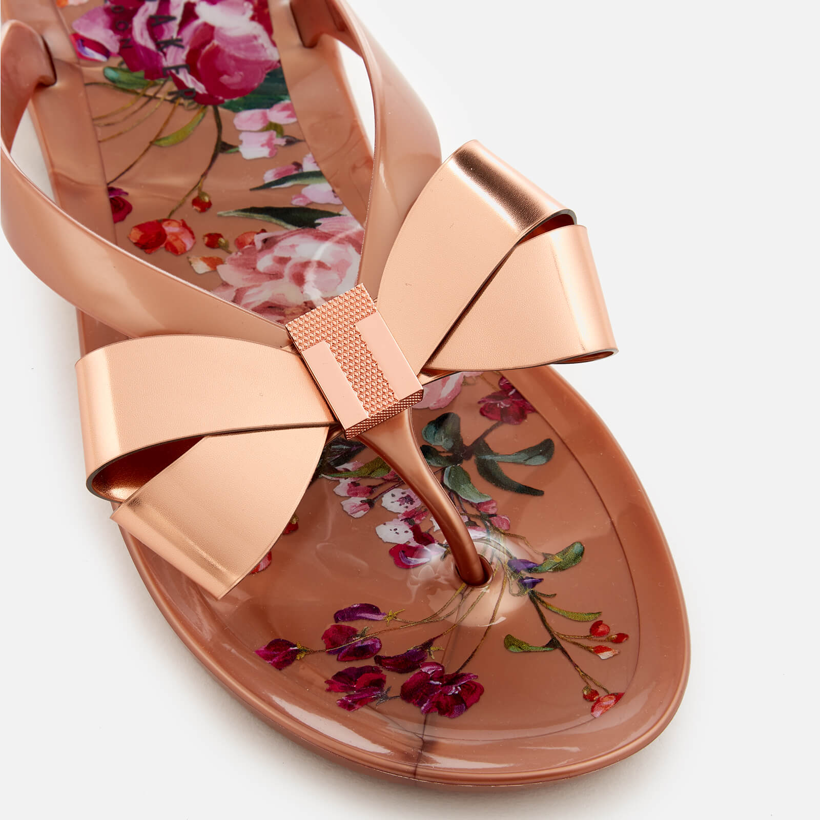 Ted baker glamaar flip flops rose gold shop