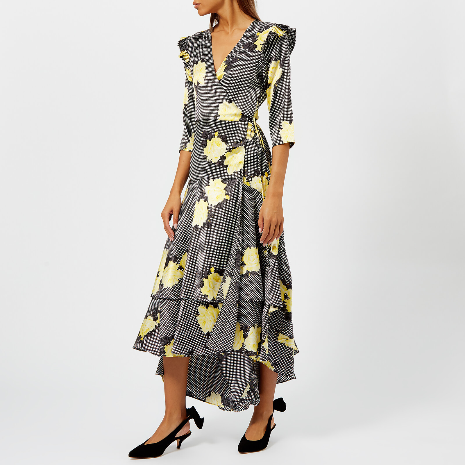 Ganni Women s Calla Silk Dress Black Coggles