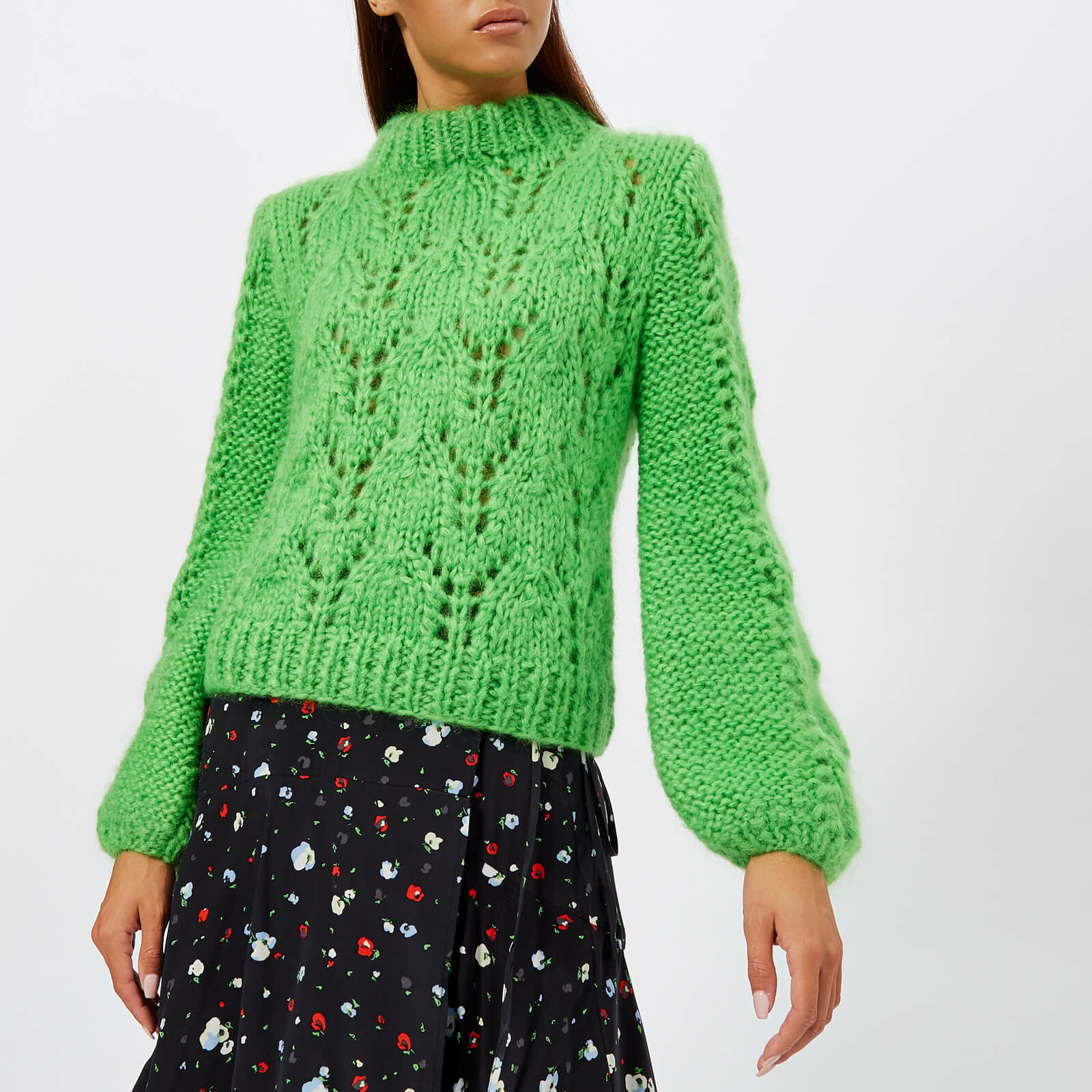 Ganni Women s The Julliard Mohair Jumper Green Coggles