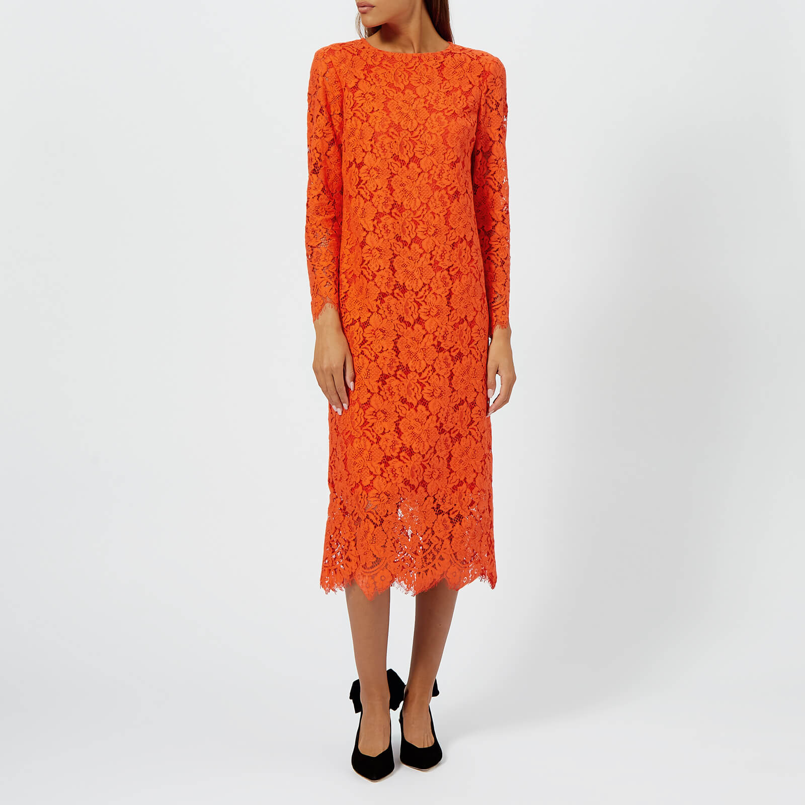 Ganni Women s Jerome Lace Dress Big Apple Red Coggles
