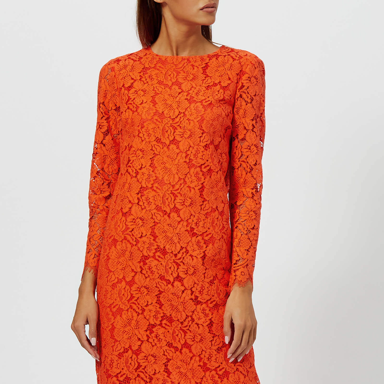 Ganni Women s Jerome Lace Dress Big Apple Red Coggles