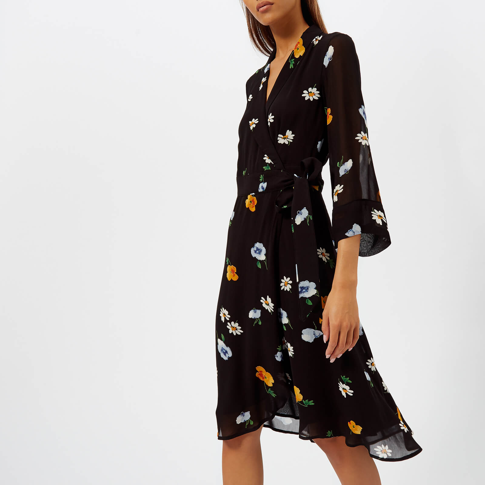 Ganni dainty shop georgette wrap dress