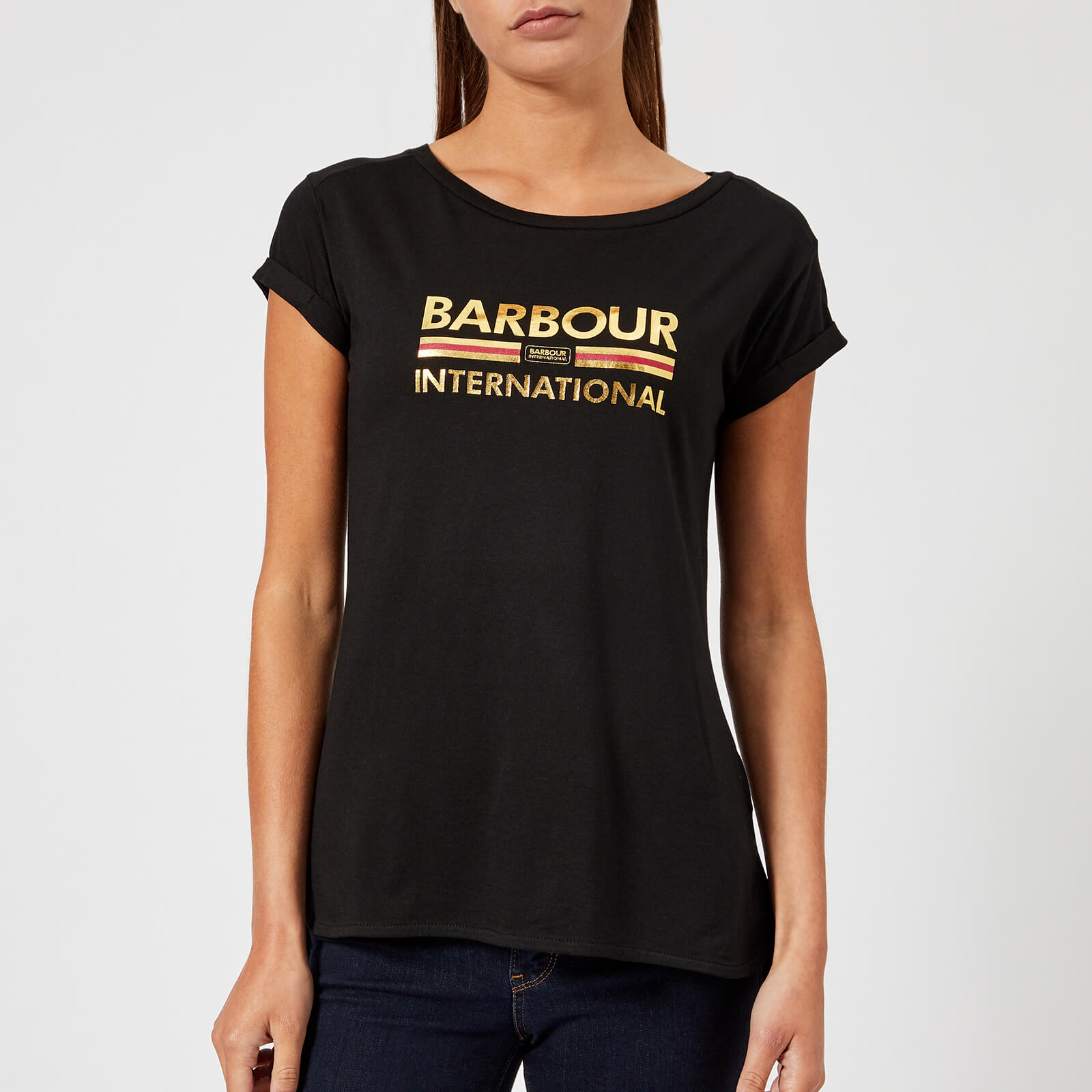 Barbour t shirt womens Black on sale