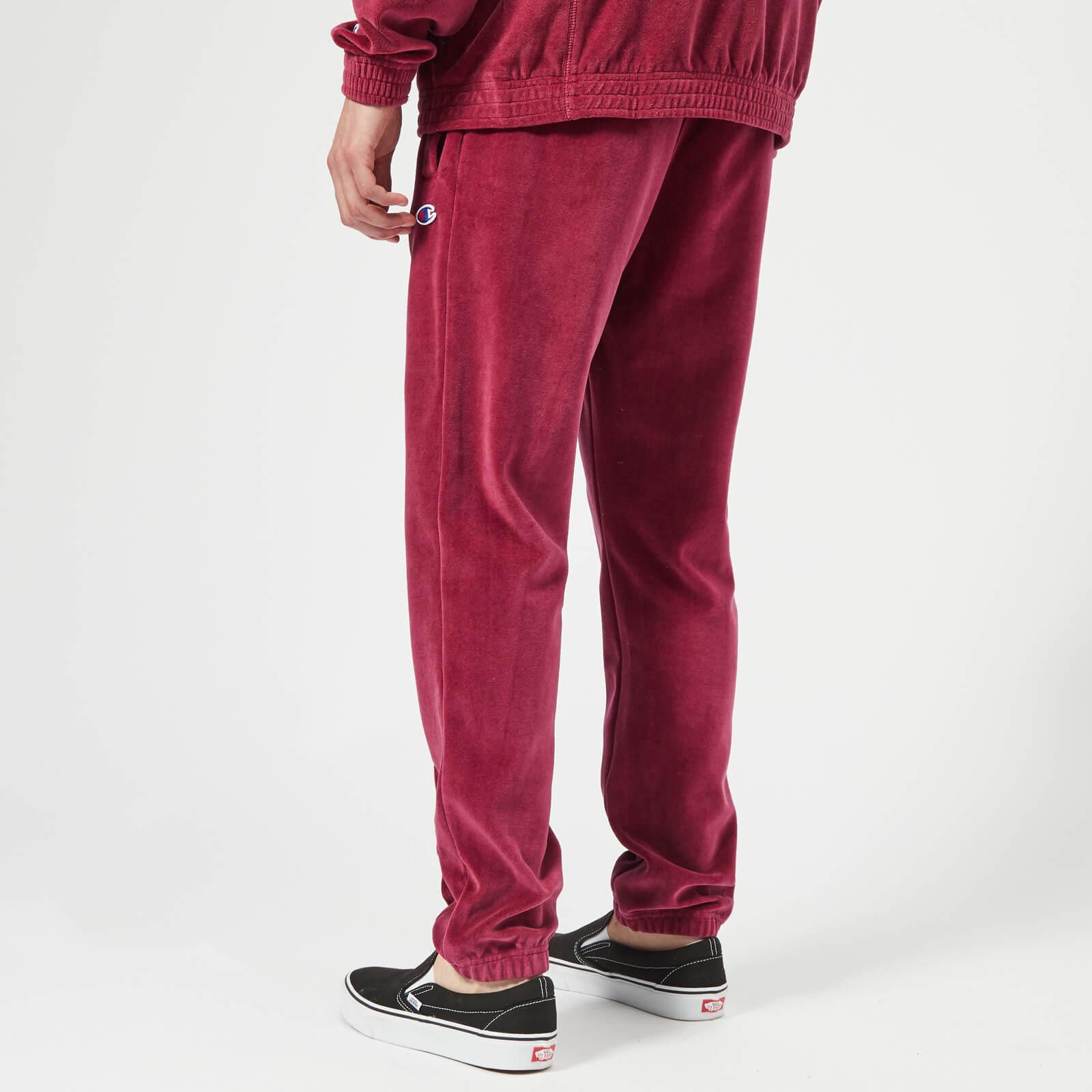 Champion Men s Velour Track Pants Burgundy Coggles