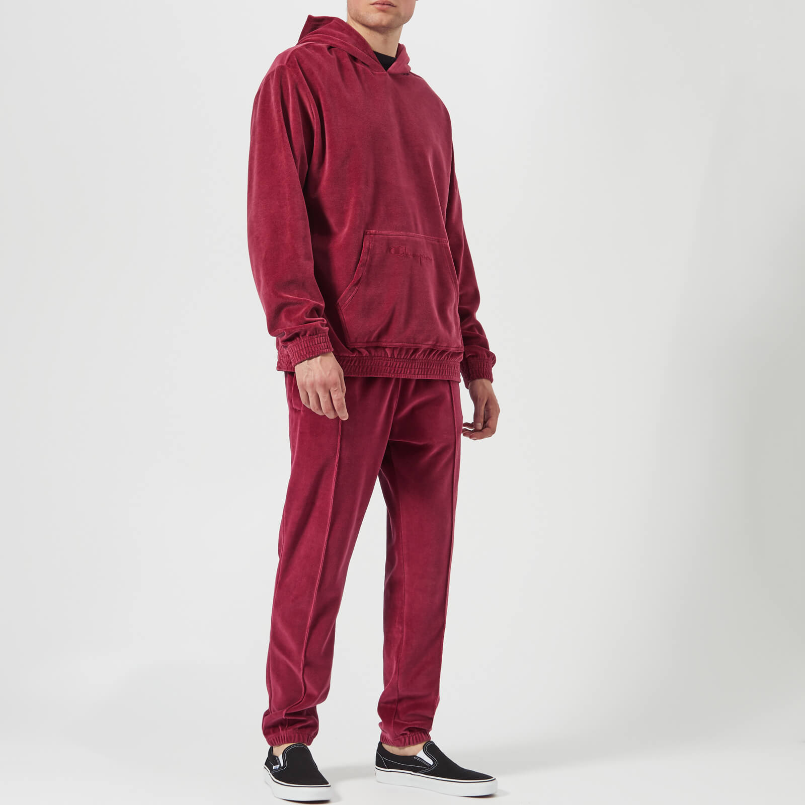 Champion Men s Velour Track Pants Burgundy Coggles