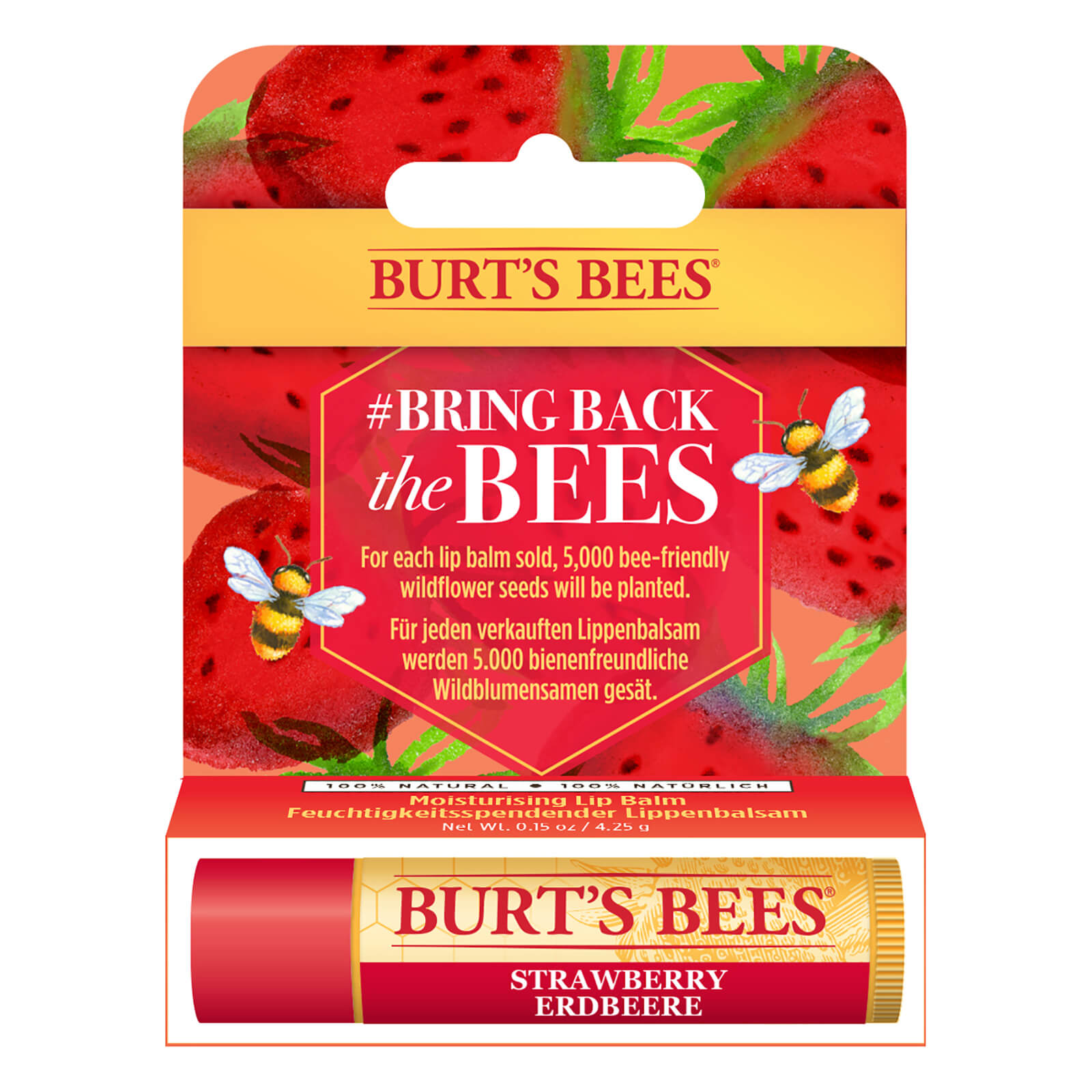 Bálsamo labial Strawberry Limited Edition Bring Back the Bees de Burt's Bees