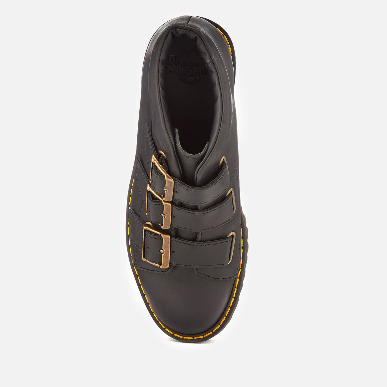 Dr martens coppola black leather triple strap heeled ankle boots top