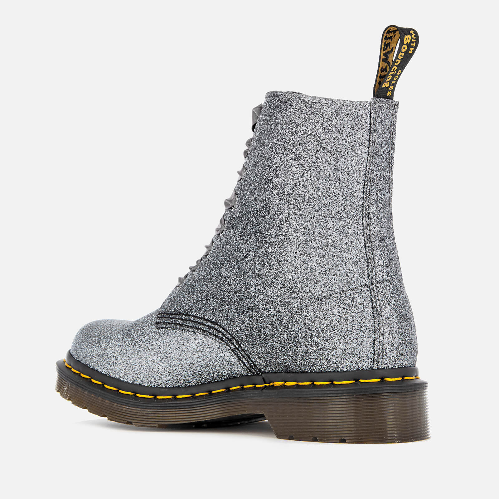 Dr martens black & silver pascal 8 eye outlet glitter boots