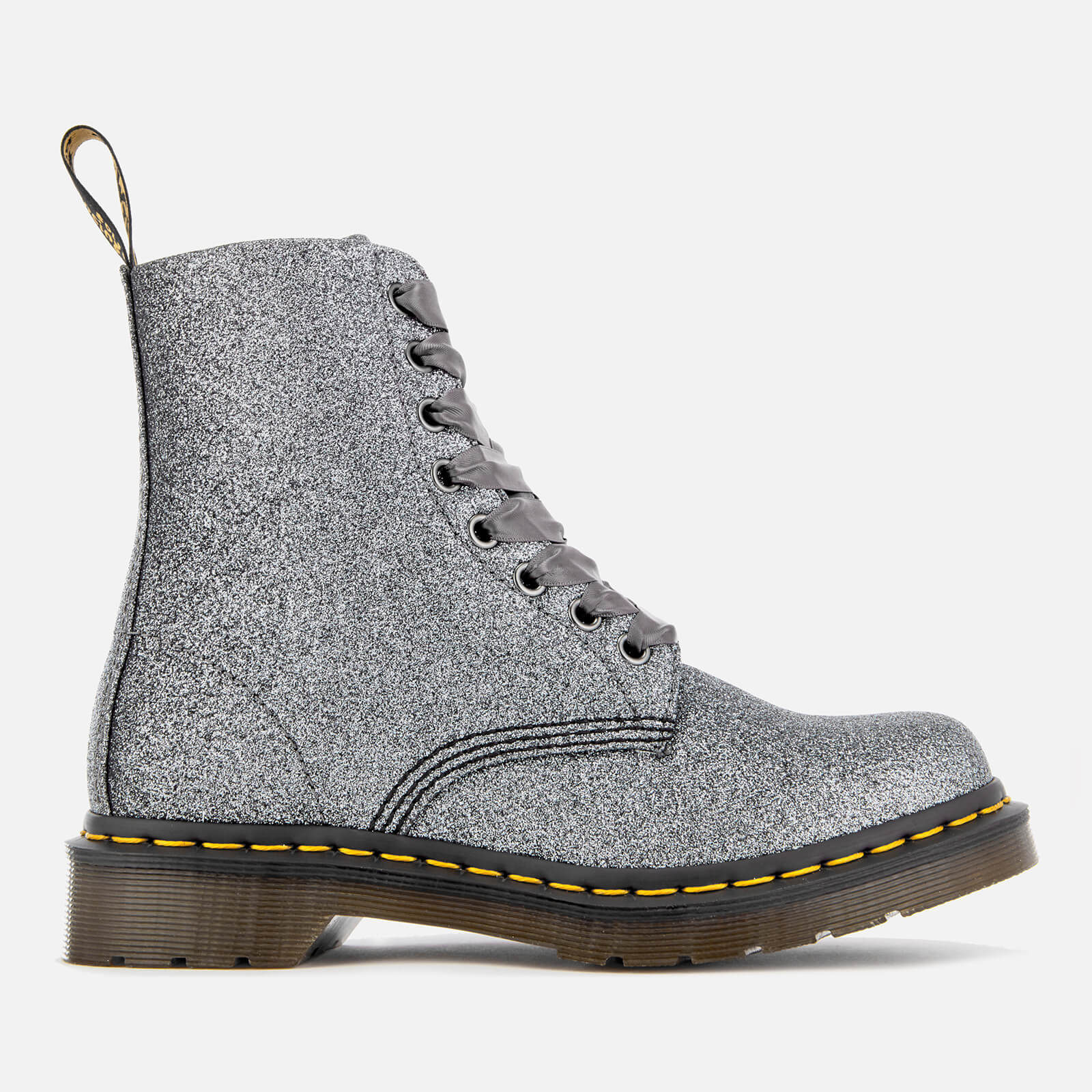 Dr. Martens Women s 1460 Glitter Pascal 8 Eye Boots Pewter Allsole