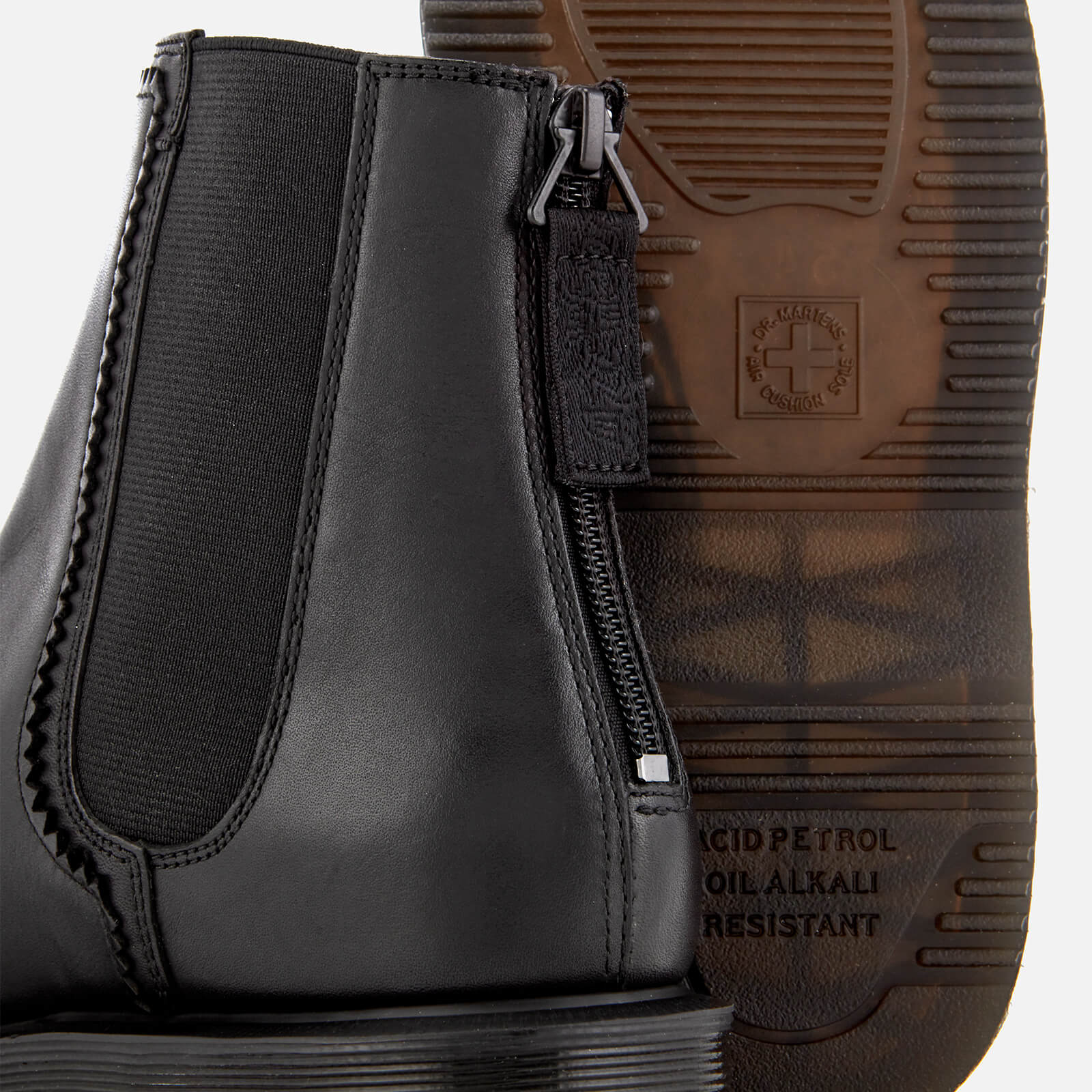 Dr. Martens Women s Zillow Temperley Leather Zip Back Chelsea Boots Black Allsole