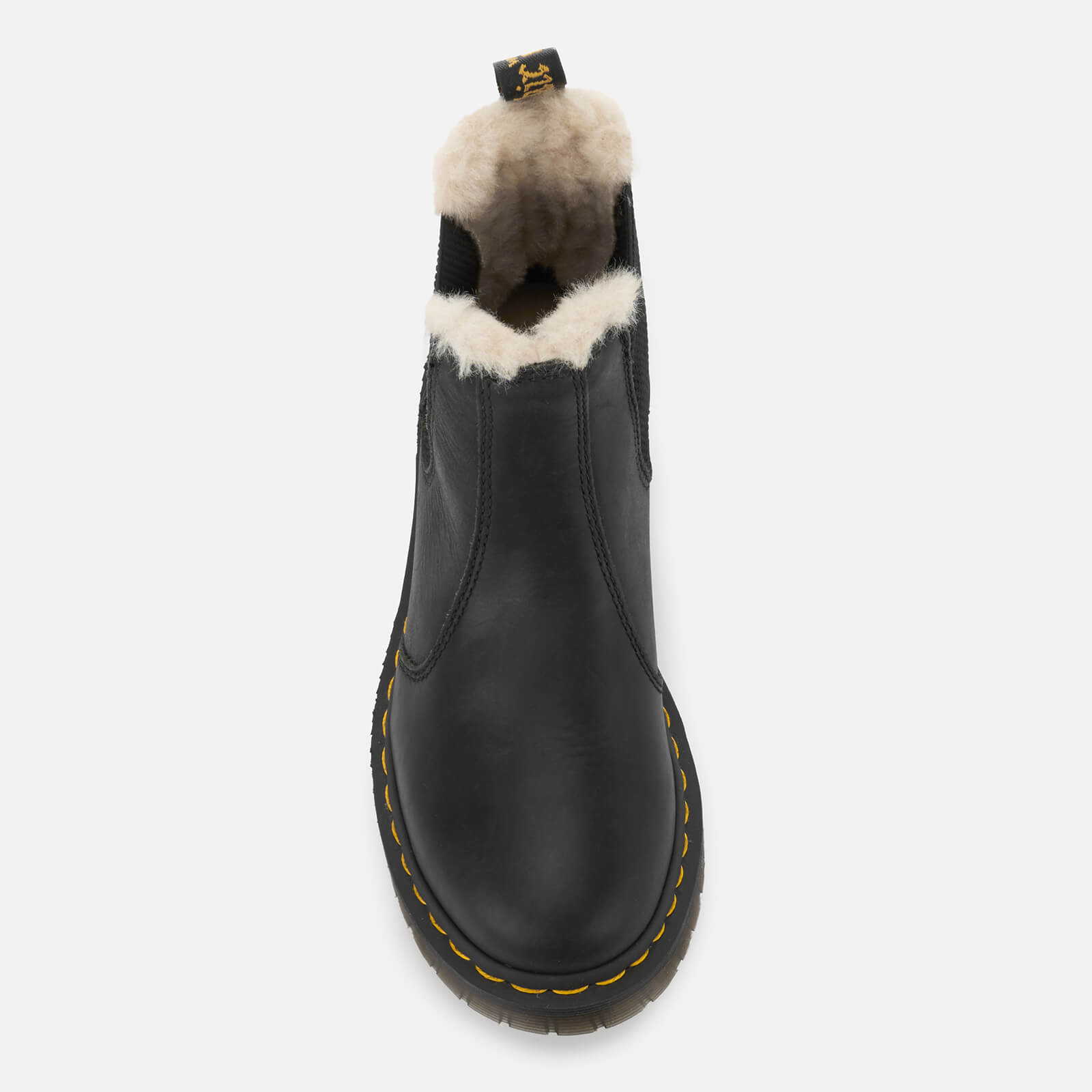 Black fur lined chelsea boots top