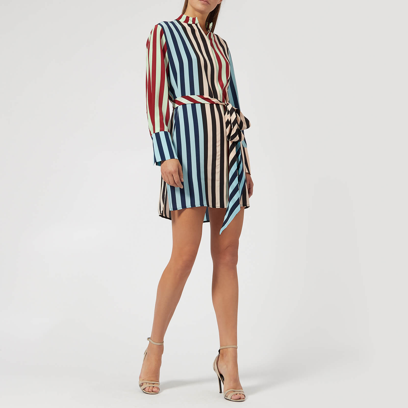 Diane von Furstenberg Women's Long Sleeve Shirt Dress - Carrington Stripe  Pacific | Coggles