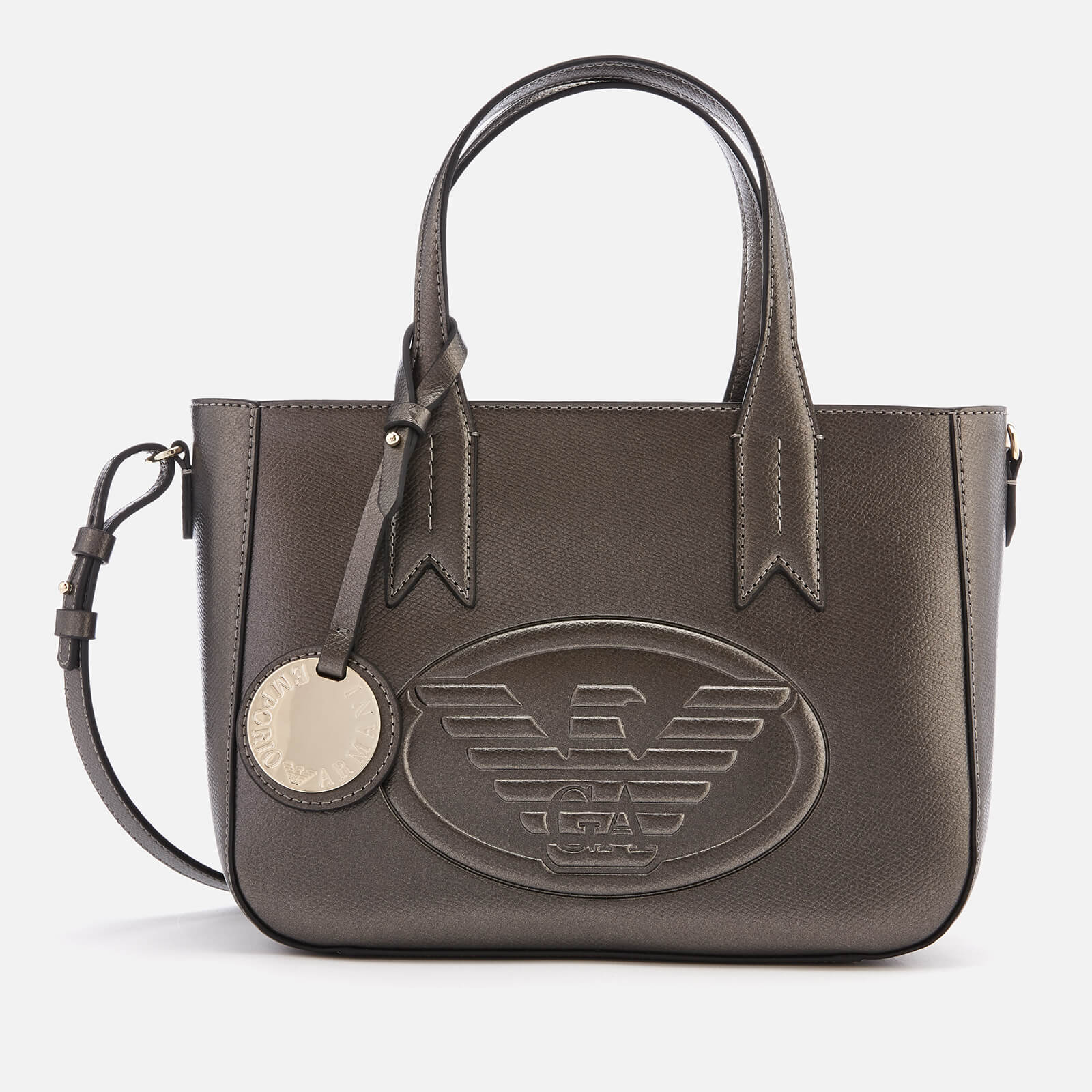 Emporio Armani Women s Frida Small Eagle Tote Bag Gun Metal